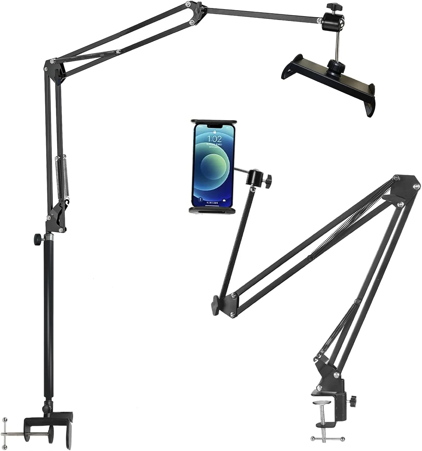 پایه نگهدارنده تبلت برای تخت، افزایش ارتفاع 35 سانتی‌متری، پایه تبلت تاشو رومیزی، سازگار با آیفون 17/آیپد، ان-سوییچ، کیندل فایر یا سایر تبلت‌های 4.5 تا 12.9 اینچی، مناسب برای مطالعه و تماشا