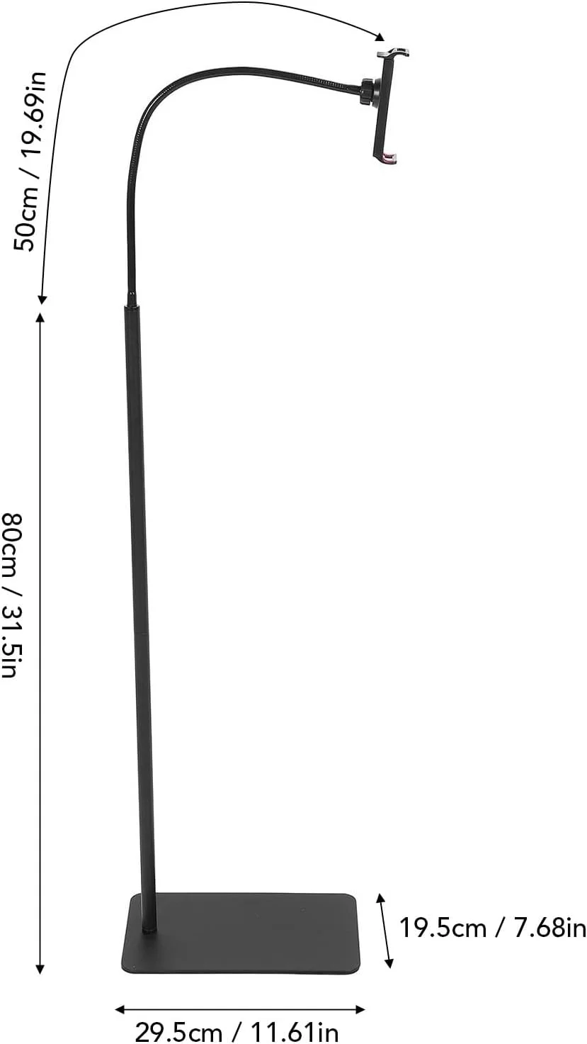 پایه نگهدارنده رومیزی قابل تنظیم برای گوشی و تبلت، پایه آلیاژ آلومینیوم با پایه ضد لغزش، گیره قابل تنظیم، مناسب برای استریم