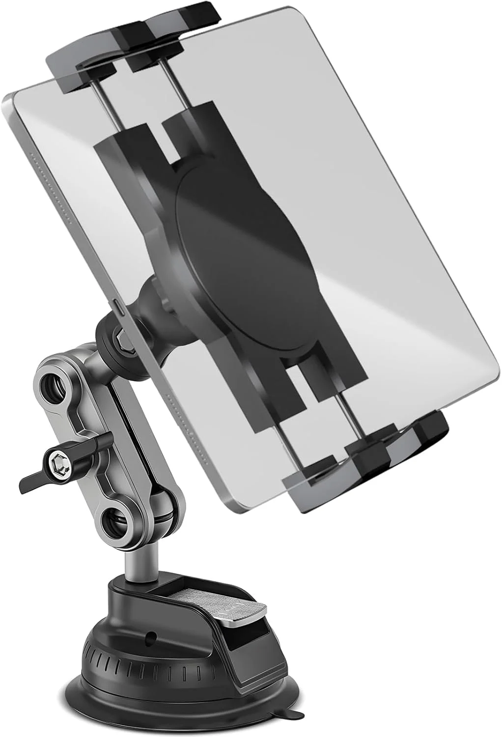پایه نگهدارنده تبلت و گوشی برای کامیون، با مکنده فوق العاده قوی/پایه چسبی، قابل نصب روی دیوار، داشبورد آشپزخانه و شیشه جلو، دارای بازوی فلزی 360 درجه برای آیپد پرو/ایر/مینی/گلکسی تب/گوشی های 4.7 تا 12.9 اینچی