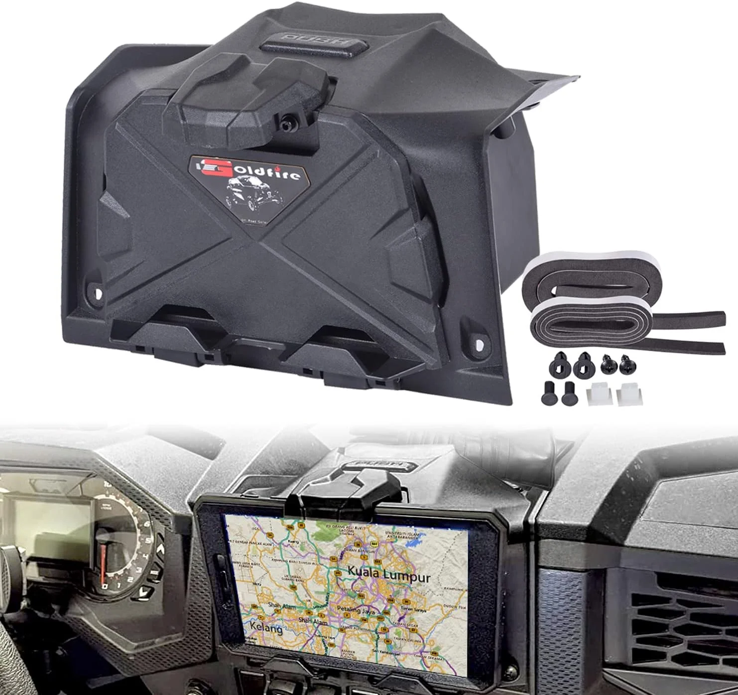 پایه نگهدارنده لوازم الکتریکی RZR 1000 XP، هولدر تبلت و تلفن GPS UTV با جعبه ذخیره سازی برای Polaris RZR XP 1000 XP Turbo مدل 2019-2022