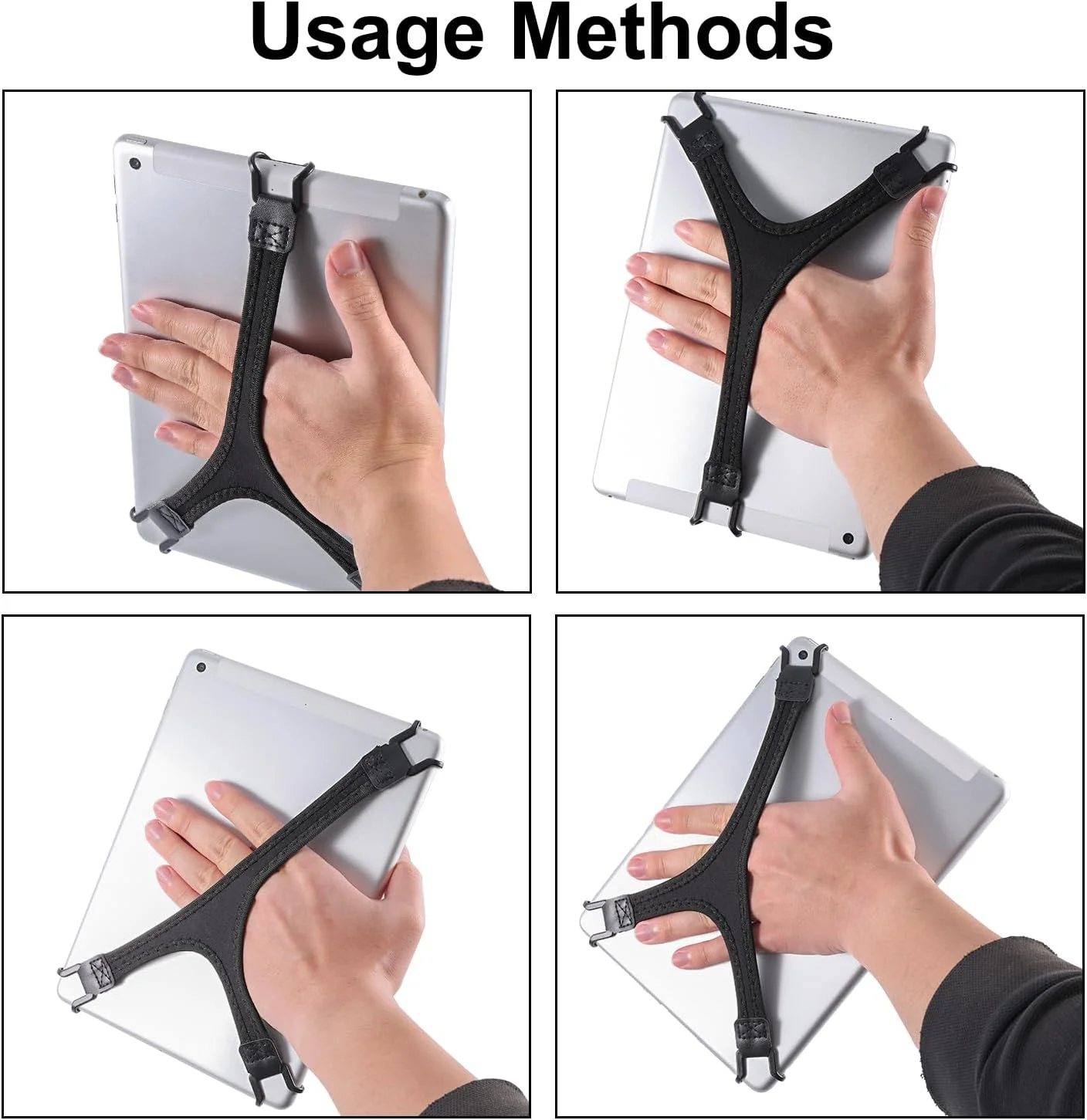 بند دستی تبلت امنیتی، نگهدارنده دسته تبلت سازگار با آیپد ایر/آیپد پرو 9-10.5 اینچ/سامسونگ گلکسی تب 10.1 اینچ/تب اس 10.5 (مشکی)