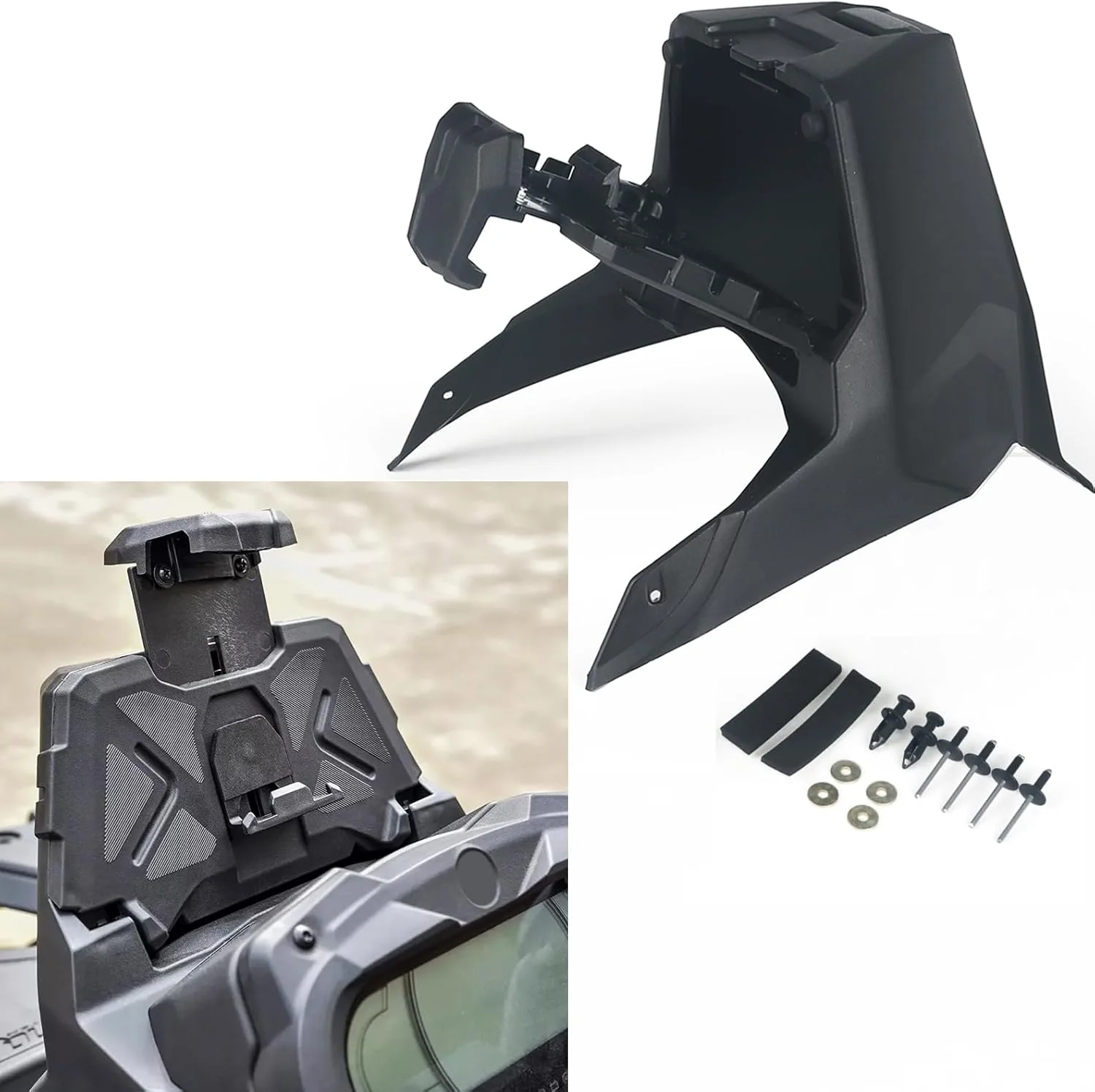 نگهدارنده دستگاه الکترونیکی برای Can Am Outlander 500 650 800 1000 L MAX، پایه نگهدارنده تلفن همراه، GPS، تبلت و آیپد UTV به همراه جعبه ذخیره سازی لوازم جانبی Can-Am Outlander، جایگزین OEM #715004919