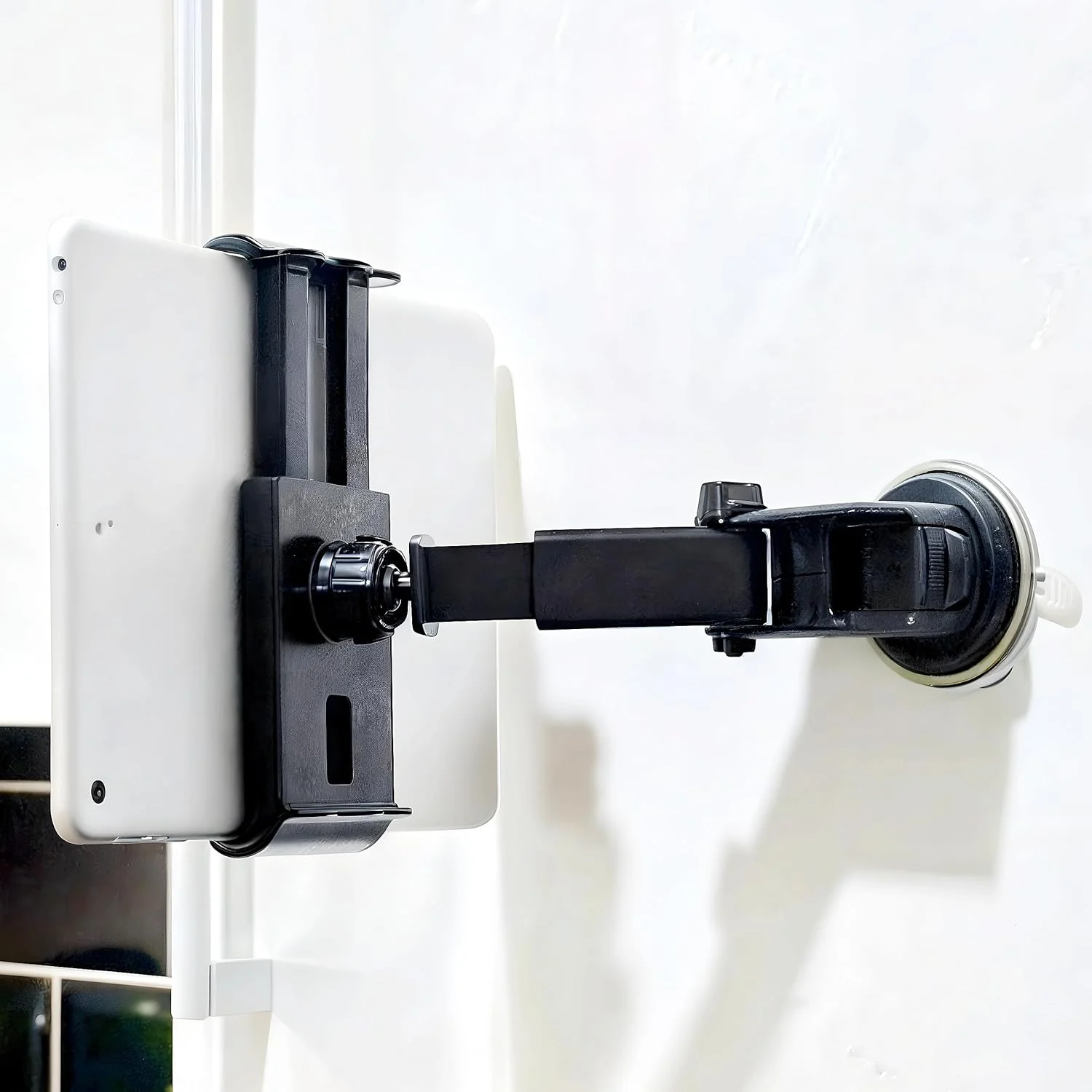 نگهدارنده چند منظوره کابینت، درب حمام و آشپزخانه، نصب دیواری با چسب و مکش برای تلفن همراه، تبلت و آیپد مناسب برای آموزش آنلاین ساز، گیتار و پیانو