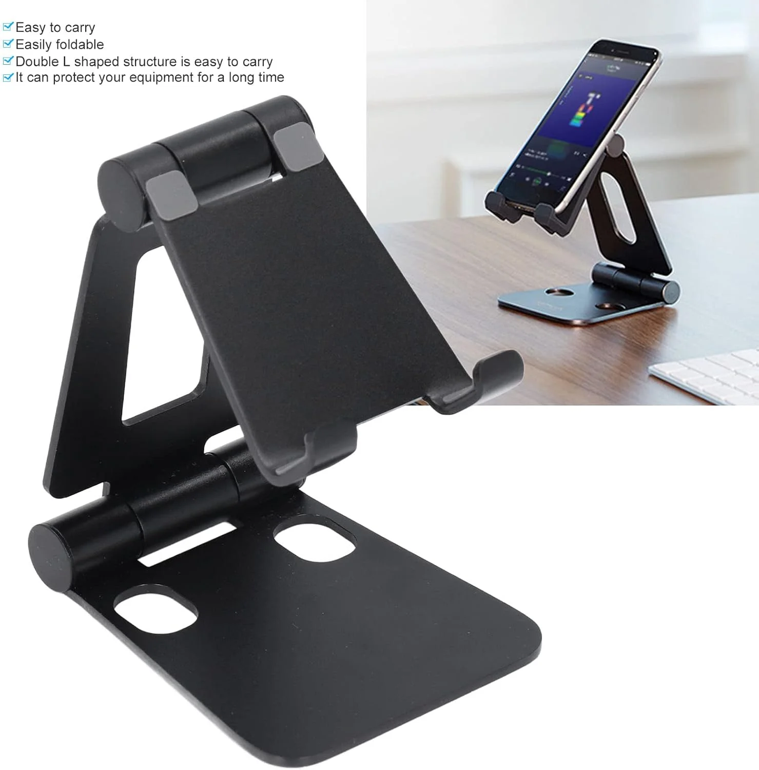 پایه نگهدارنده تلفن با طراحی ارگونومیک و پایدار، مناسب برای تلفنهای هوشمند و تبلتها (مشکی S4) پایه نگهدارنده تلفن با طراحی ارگونومیک و پایدار، مناسب برای تلفنهای هوشمند و تبلتها (مشکی S4)