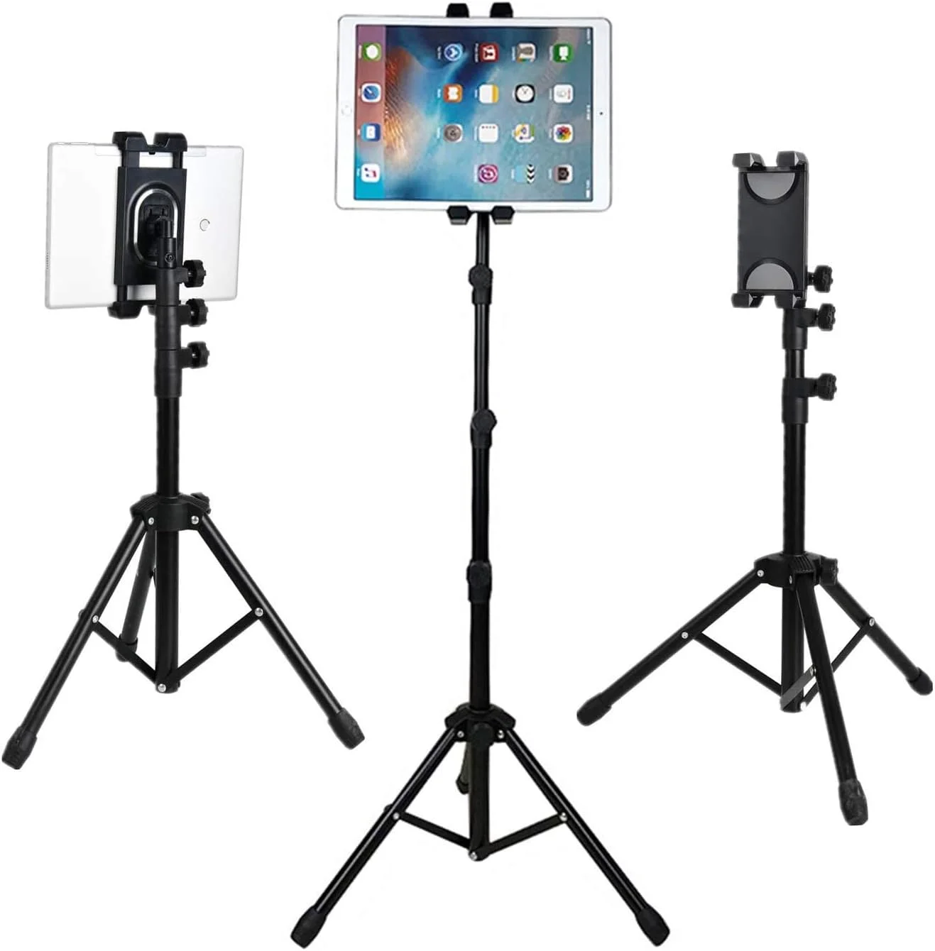 پایه نگهدارنده تبلت پرومِیج به همراه سه پایه قابل تنظیم | دارای پایه نگهدارنده با قابلیت چرخش 360 درجه برای Apple iPad Pro 12.9", Pro 11", Pro 10.5", Pro 9.7", iPad Mini (مناسب برای تبلت های 7 تا 13 اینچی)