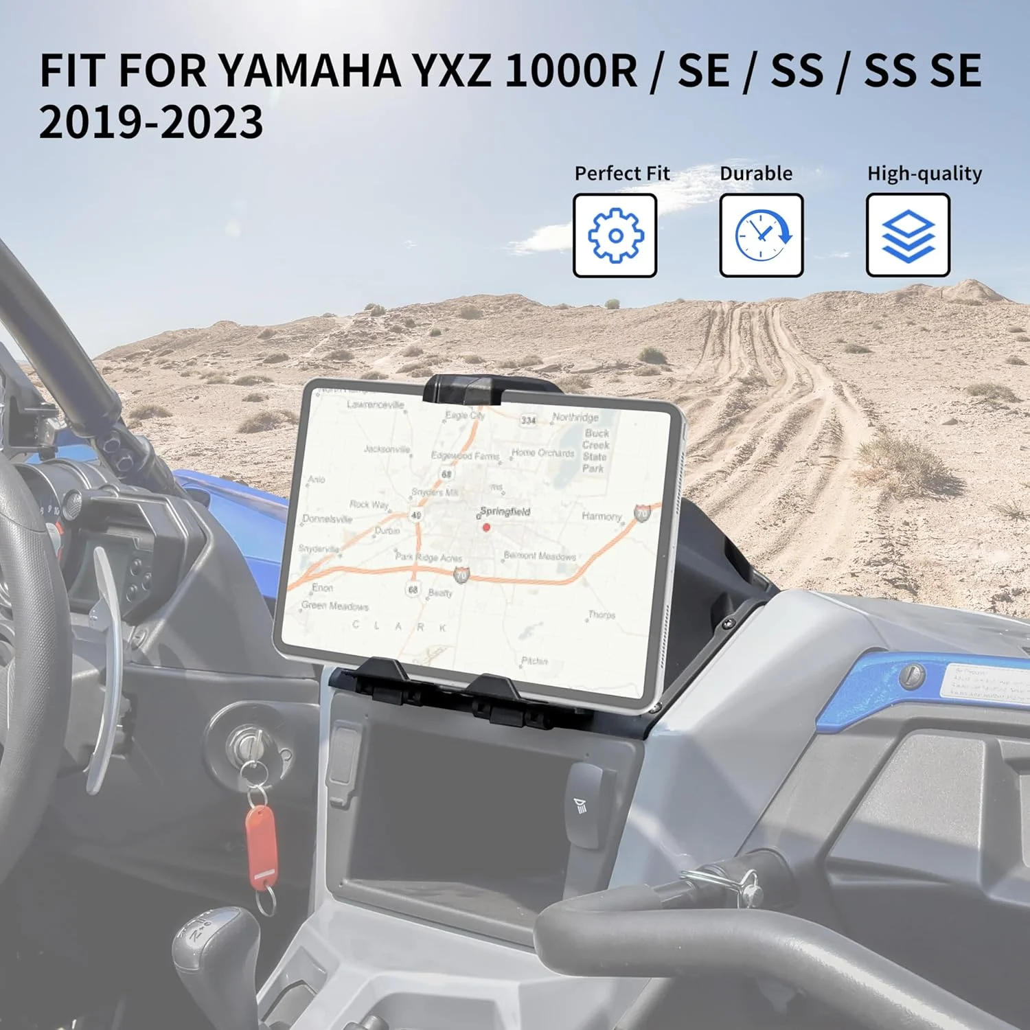پایه نگهدارنده دستگاه الکترونیکی رومیزی برای یاماها YXZ 1000، هولدر آیپد GPS اسپرت با سینی جعبه سازمان دهنده ذخیره سازی برای لوازم جانبی یاماها YXZ 1000R / SE/SS/SS SE 2019-2025