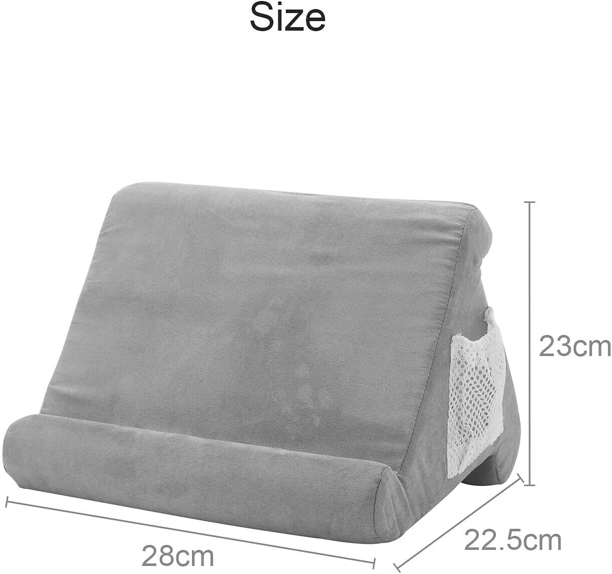 بالشتک نگهدارنده تبلت با زوایای قابل تنظیم، مناسب برای کتاب های دیجیتال و مجلات، دارای جیب کناری برای تبلت و تلفن - مشکی بالشتک نگهدارنده تبلت با زوایای قابل تنظیم، مناسب برای کتاب های دیجیتال و مجلات، دارای جیب کناری برای تبلت و تلفن - مشکی