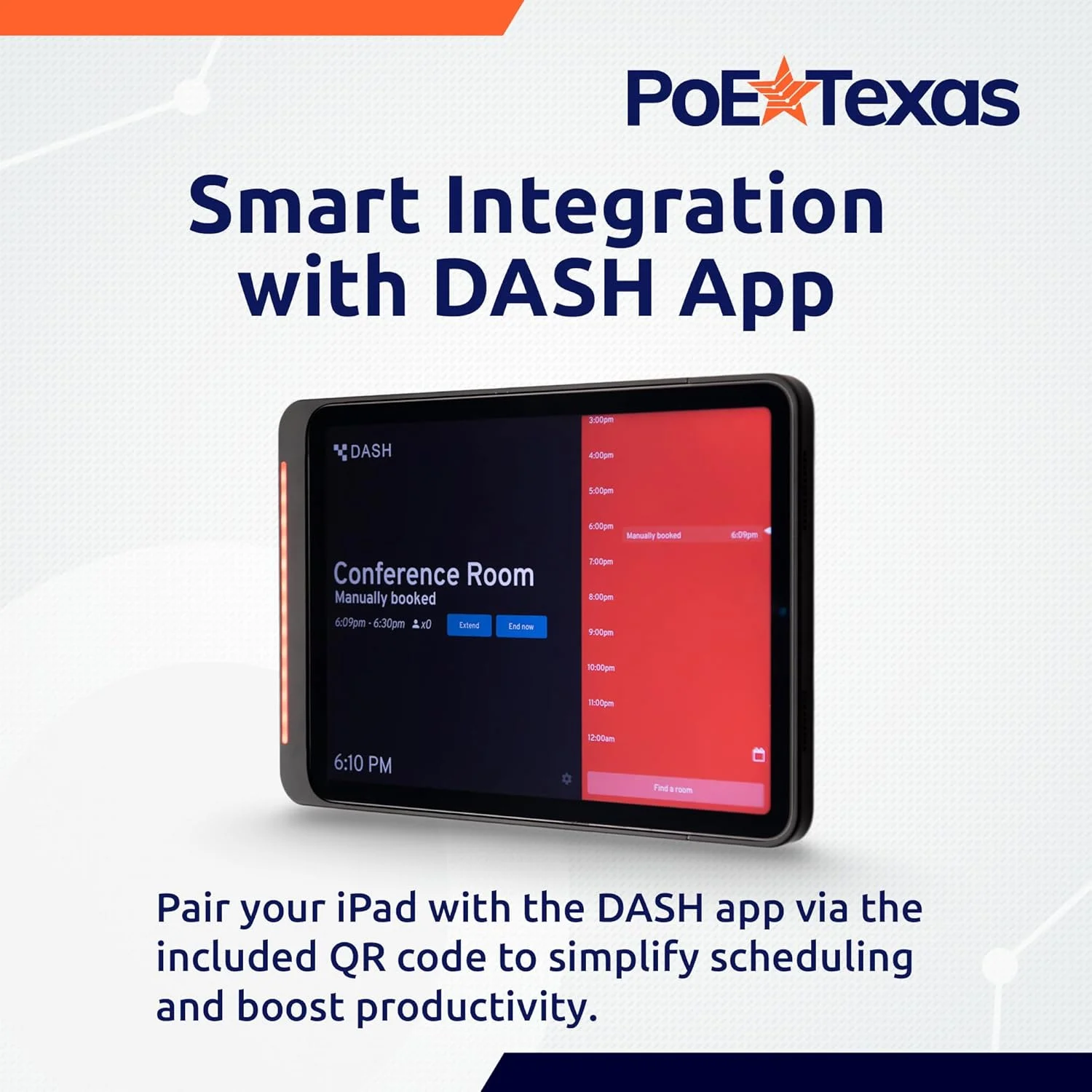 پایه دیواری آیپد نسل دهم PoE Texas با نشانگر LED وضعیت، آلومینیوم مشکی، مناسب برای اتاق کنفرانس اداری، پایه تبلت با برنامه Dash - سازگار فقط با آیپد 10 پایه دیواری آیپد نسل دهم PoE Texas با نشانگر LED وضعیت، آلومینیوم مشکی، مناسب برای اتاق کنفرانس اداری، پایه تبلت با برنامه Dash - سازگار فقط با آیپد 10