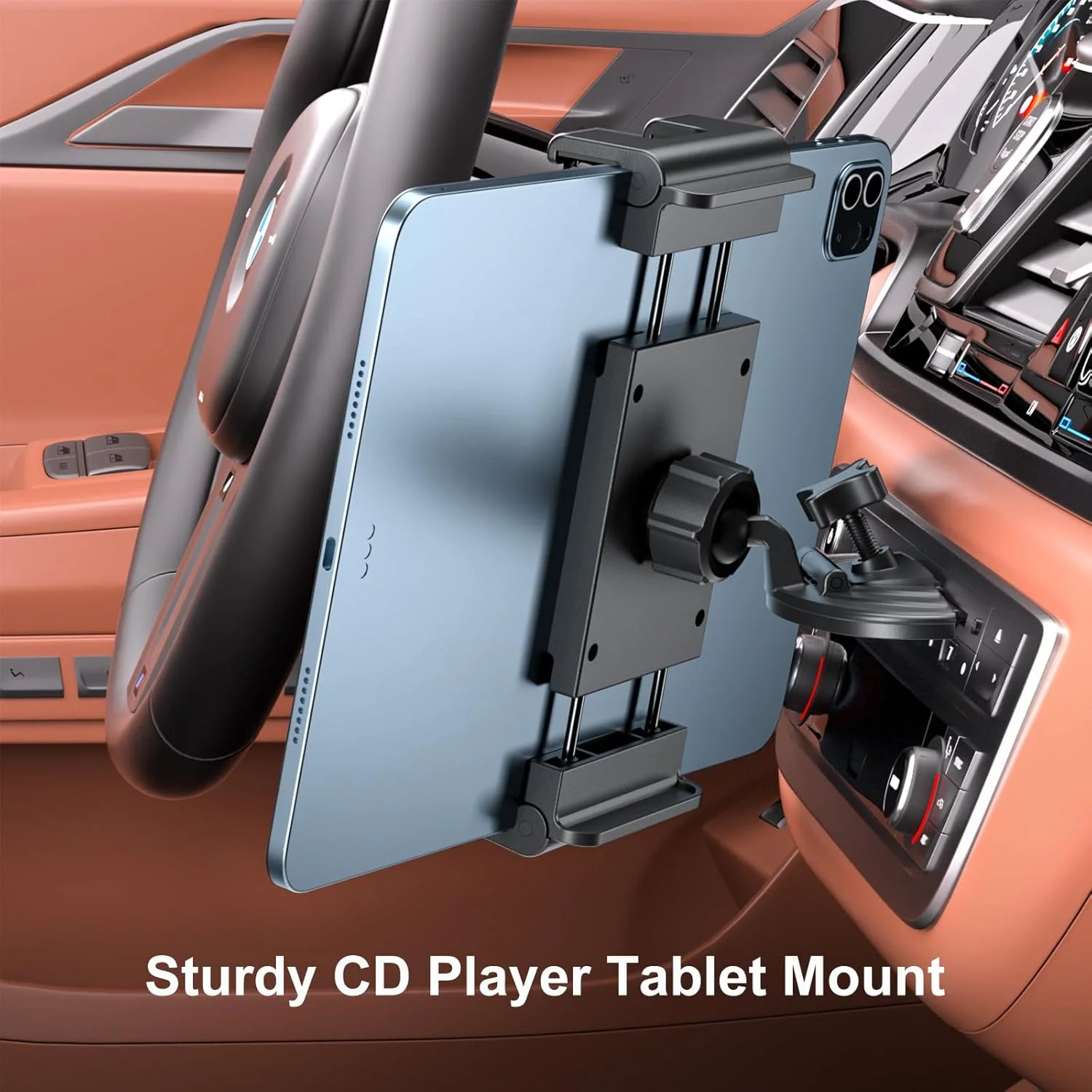 پایه تبلت برای خودرو، قابل نصب در محل CD، مناسب برای دستگاه‌های 5.1 تا 15.6 اینچ، نگهدارنده تبلت جهانی برای خودرو، پایه تلفن قابل تنظیم برای پخش کننده CD سازگار با آیفون، آیپد، گلکسی تب، سامسونگ زد فولد، ابزار ناوبری