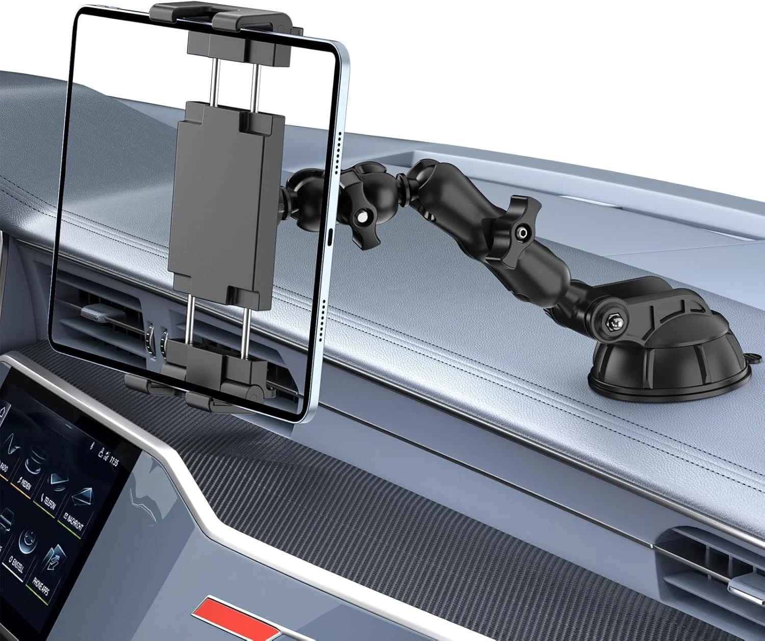 پایه تبلت PLDHPRO برای داشبورد خودرو، پایه نگهدارنده آیپد دو مرحله ای برای شیشه جلو داشبورد با مکنده خلاء سازگار با تلفن 5.1 تا 15.6 اینچی، لوازم جانبی کامیون پایه تبلت PLDHPRO برای داشبورد خودرو، پایه نگهدارنده آیپد دو مرحله ای برای شیشه جلو داشبورد با مکنده خلاء سازگار با تلفن 5.1 تا 15.6 اینچی، لوازم جانبی کامیون