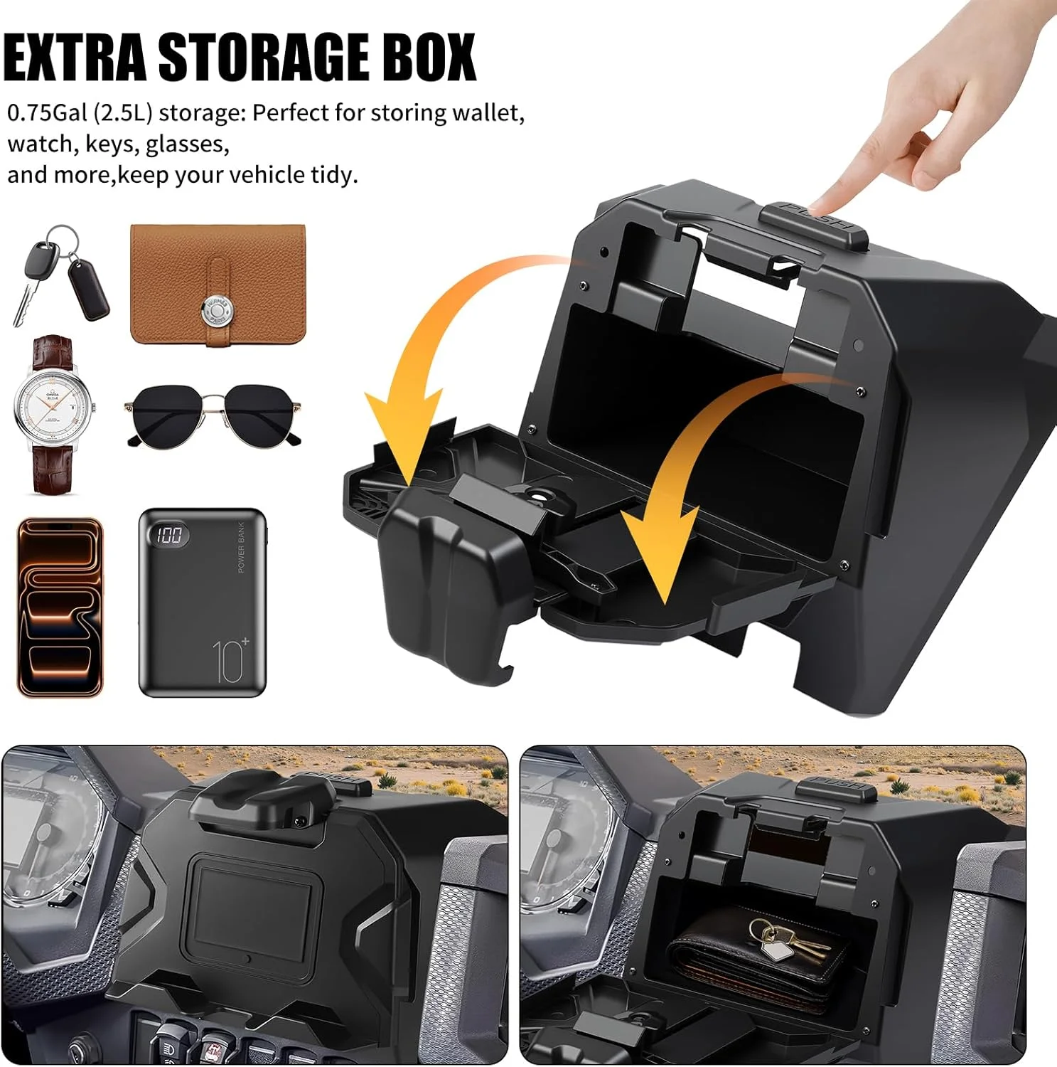 پایه نگهدارنده تبلت و تلفن برای RZR، جعبه نگهداری پایه تلفن و آیپد GPS قابل تنظیم دستگاه الکتریکی، سازگار با لوازم جانبی Polaris RZR XP 1000 XP Turbo 2019-2023 پایه نگهدارنده تبلت و تلفن برای RZR، جعبه نگهداری پایه تلفن و آیپد GPS قابل تنظیم دستگاه الکتریکی، سازگار با لوازم جانبی Polaris RZR XP 1000 XP Turbo 2019-2023