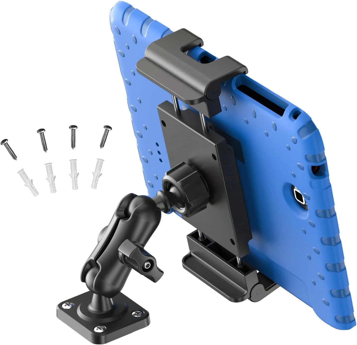 پایه نگهدارنده تبلت PLDHPRO برای کامیون، پایه نگهدارنده آیپد داشبورد با پایه دریل سنگین سازگار با آیفون، آیپد، تبلت سامسونگ، تلفن و تبلت 5.1 تا 15.6 اینچی برای ماشین، میز، دیوار، آشپزخانه، وسیله نقلیه