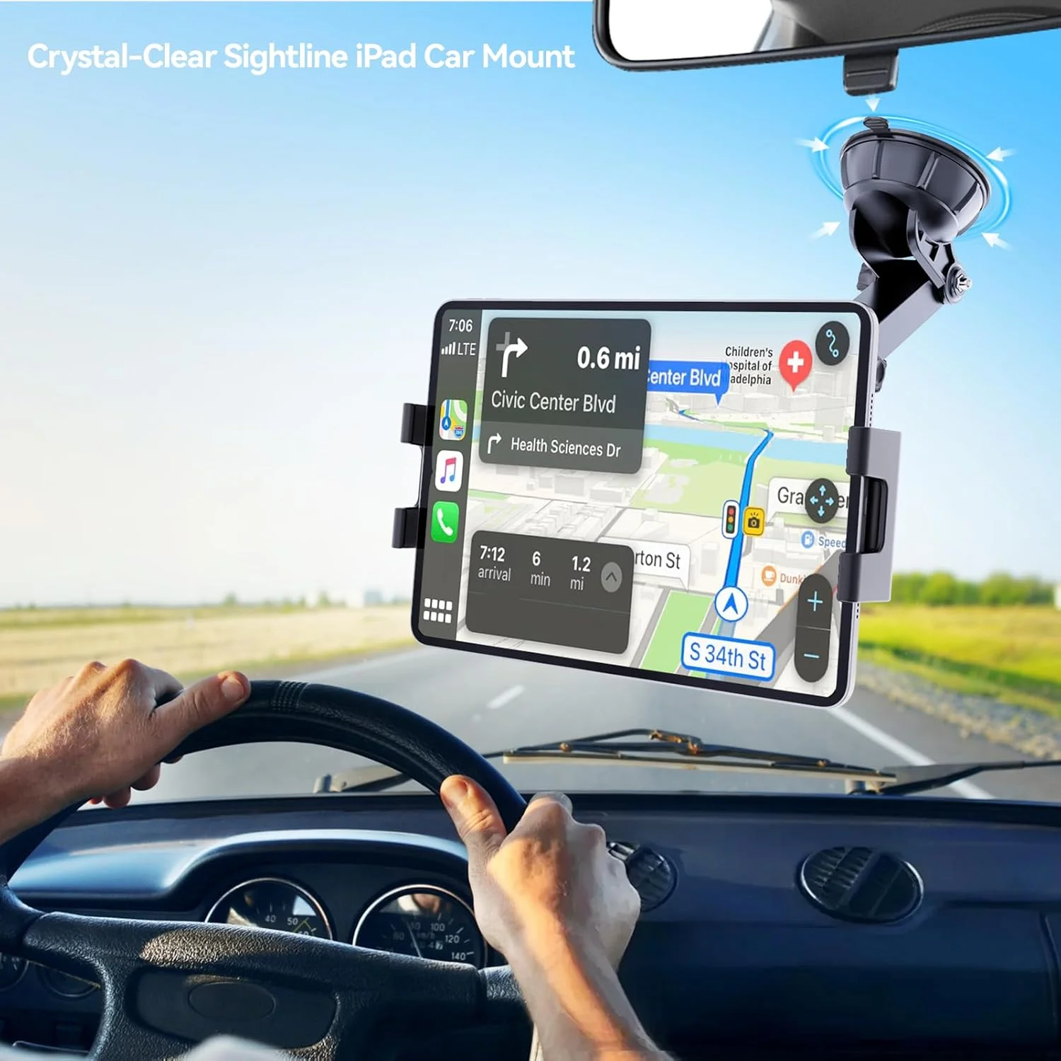 پایه تبلت PLDHPRO برای داشبورد و شیشه جلوی خودرو، پایه نگهدارنده سنگین با بازوی تلسکوپی برای کامیون و دستگاه های 5.1-15.6 اینچی iPad Galaxy Tab، لوازم ضروری سفر