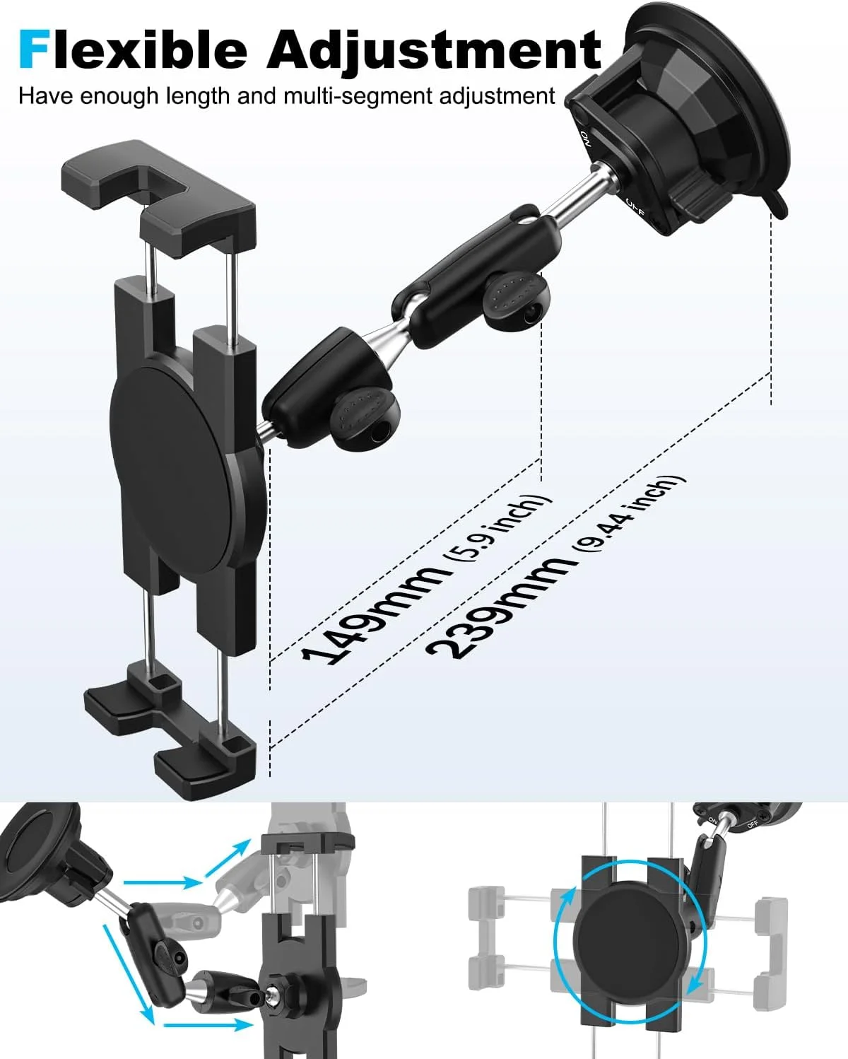 پایه نگهدارنده تبلت شیشه خودرو با مکنده قوی، پایه نگهدارنده تبلت خودرو شیشه جلو پایه نگهدارنده تبلت شیشه خودرو با مکنده قوی، پایه نگهدارنده تبلت خودرو شیشه جلو