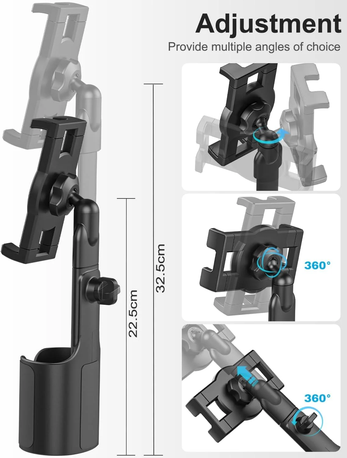 نگهدارنده تبلت لیوانی خودرو، مناسب برای انواع جا لیوانی