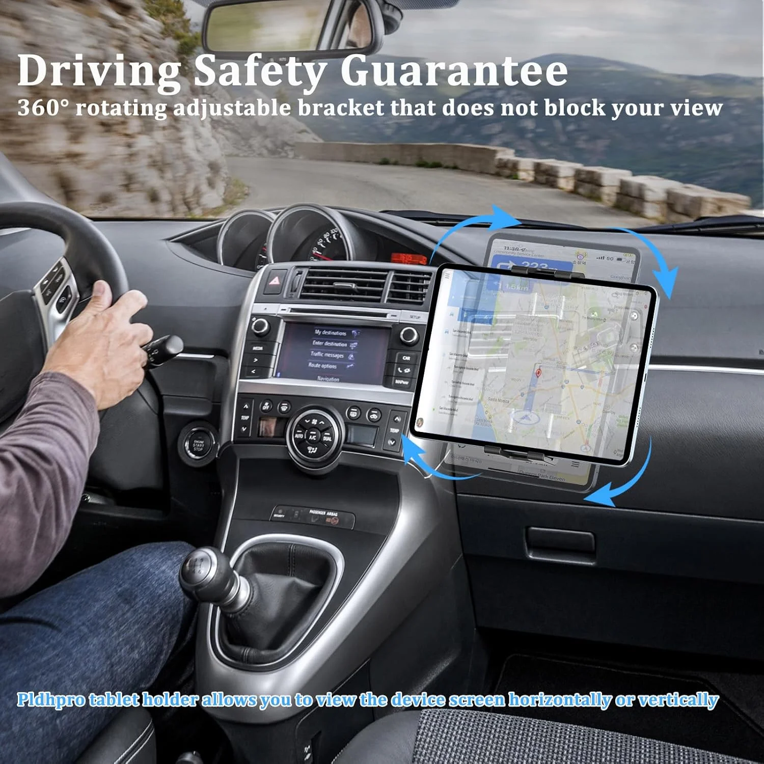 پایه نگهدارنده تبلت PLDHPRO برای کامیون، پایه نگهدارنده آیپد داشبورد با پایه دریل سنگین سازگار با آیفون، آیپد، تبلت سامسونگ، تلفن و تبلت 5.1 تا 15.6 اینچی برای ماشین، میز، دیوار، آشپزخانه، وسیله نقلیه