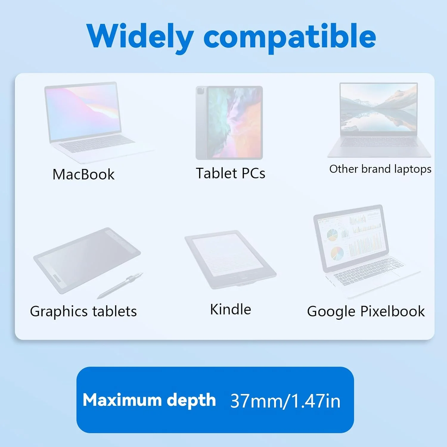 نگهدارنده لپ تاپ زیر میز، نگهدارنده دیواری/زیر میزی لپ تاپ با چسب و پیچ، قفسه نگهداری تبلت و کامپیوتر با پدهای ضد خش برای مک بوک، کیبورد، روتر و دستگاه ها تا ضخامت 1.47 اینچ (مشکی)