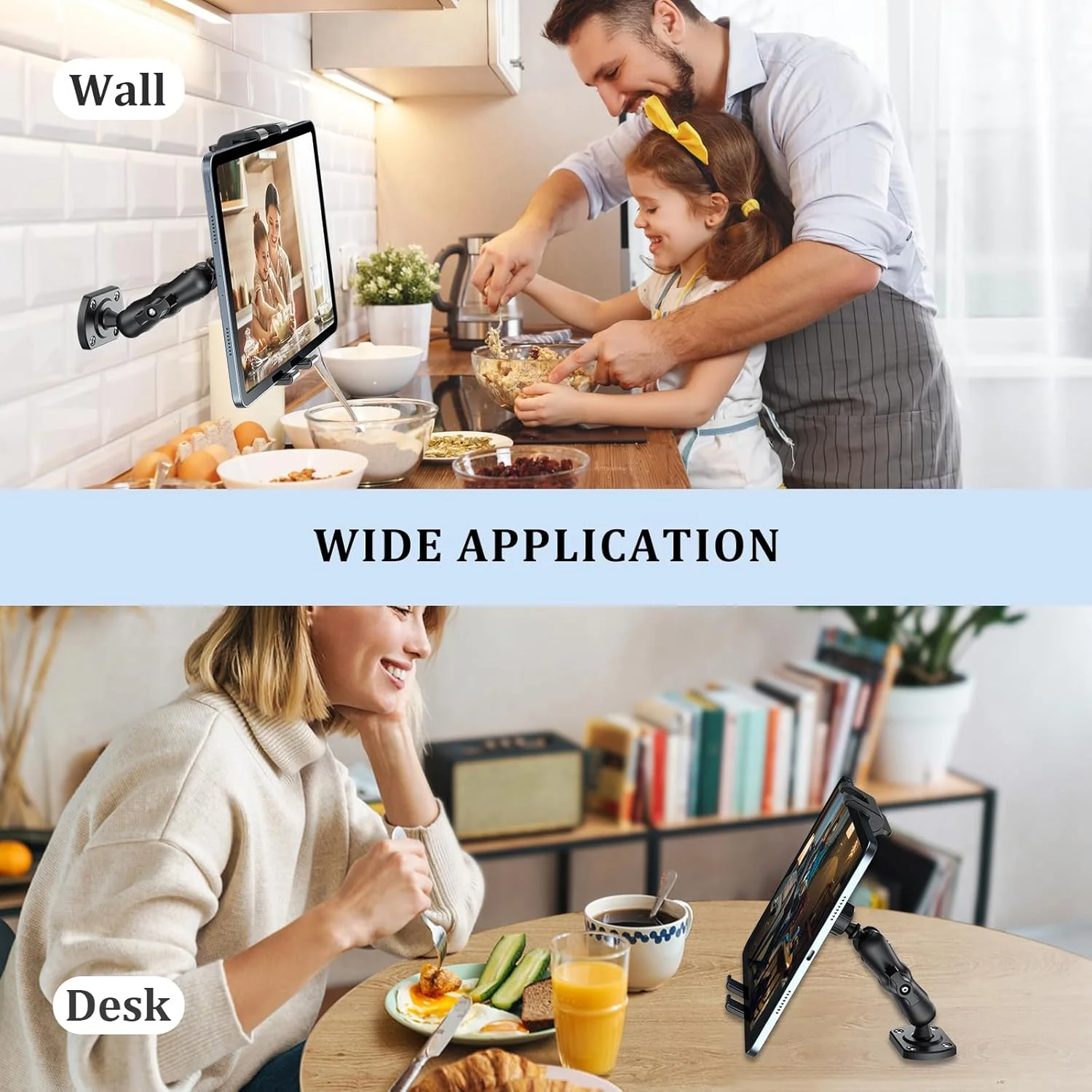 نگهدارنده تبلت OHLPRO برای داشبورد خودرو و کامیون، پایه آیپد سنگین با گیره فنری دوبل ارتقا یافته و پایه دریل، بازوی چرخان 360 درجه برای تبلت ها و تلفن های 5 تا 13 اینچی، مناسب برای وسایل نقلیه، دیوار، میز