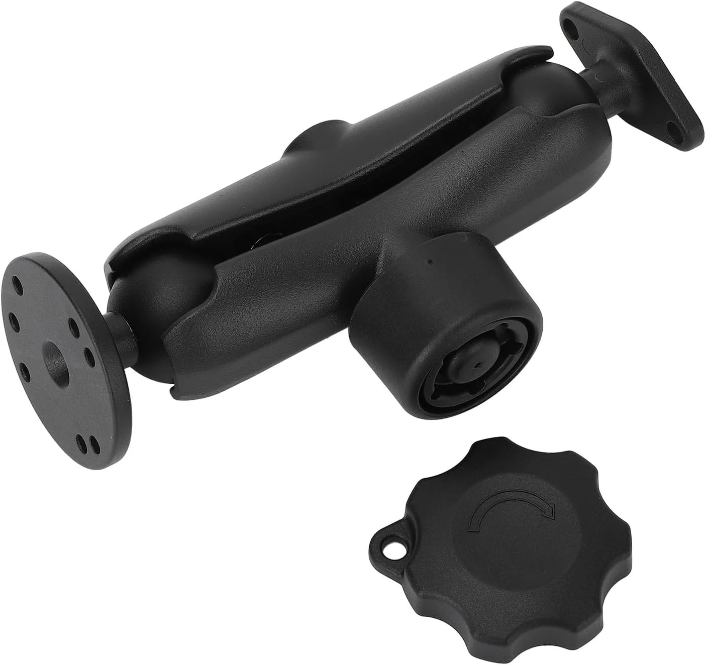 بازوی پایه دوتایی، آلیاژ آلومینیوم ضد سرقت با آداپتور توپی 1.5 اینچی، پایه توپی دوتایی برای تلفن، تبلت، ماهی یاب، کامیون