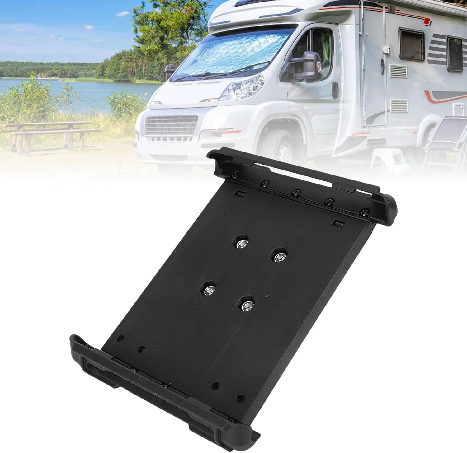 نگهدارنده تبلت صنعتی سنگین، پایه توپی گرد 1/4 اینچی قابل تنظیم برای تبلت خودرو مناسب کامیون، ماشین و لیفتراک