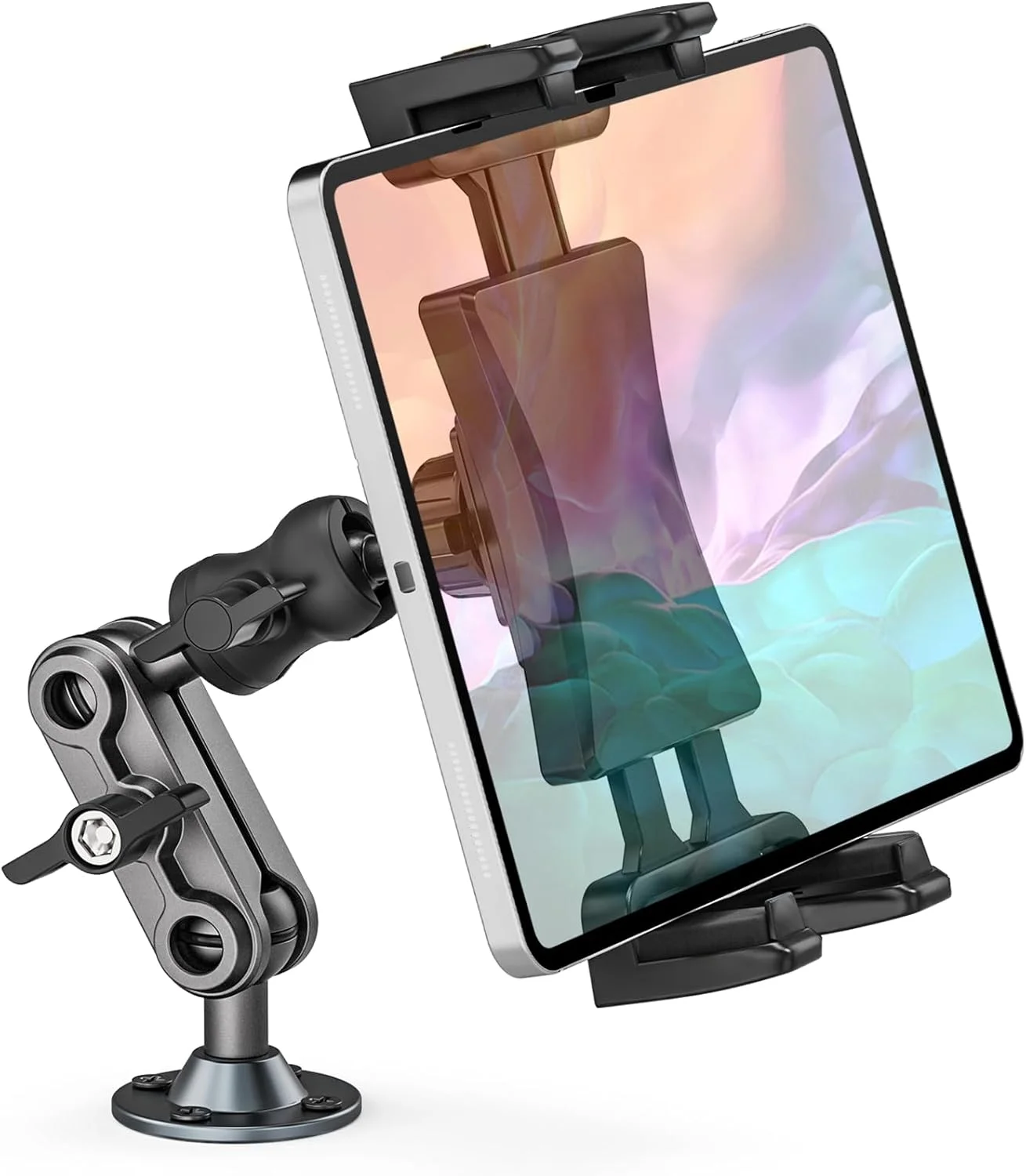 نگهدارنده تبلت برای خودرو، پایه مته‌ای سنگین، مناسب برای کامیون، دیوار و میز، سازگار با تبلت و تلفن‌های هوشمند از 4.7 تا 12.9 اینچ