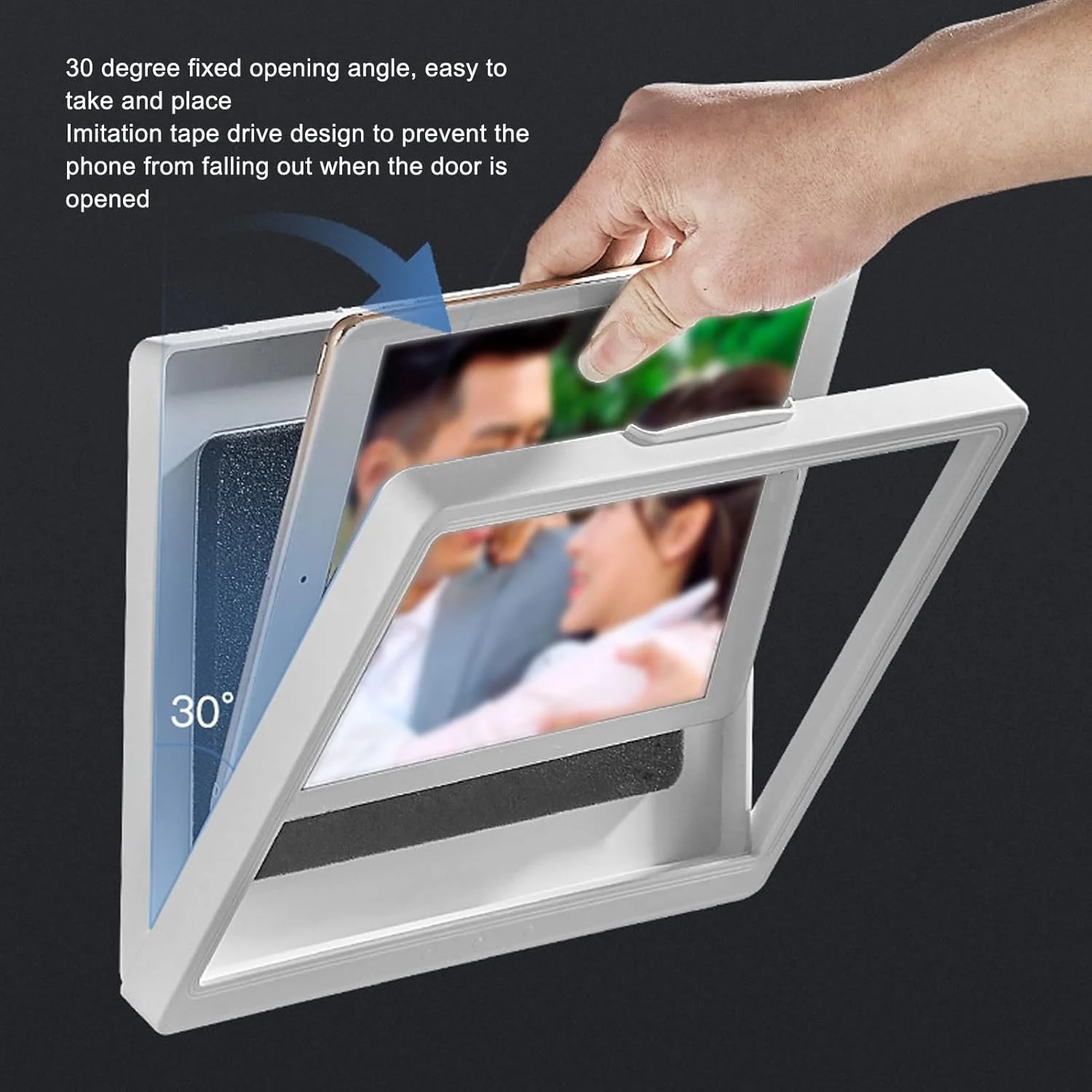 محافظ تبلت دیواری ضد بخار برای دوش، محفظه تبلت با صفحه لمسی چرخان 180 درجه برای حمام (سفید)