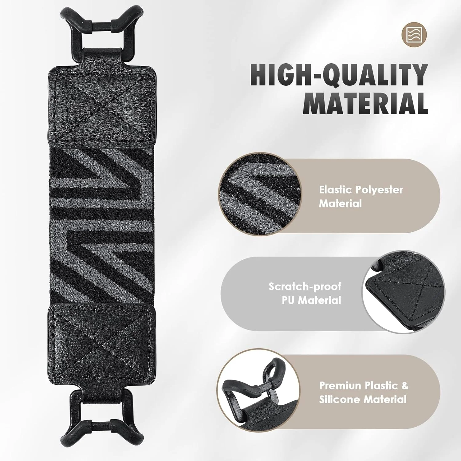 بند دستی امنیتی MoKo برای تبلت های 9 تا 11 اینچی - مناسب برای آیپد/آیپد پرو/آیپد ایر/Kindle Fire HD/سامسونگ/لنوو، بند دستی چند منظوره با کشسانی بالا، نگهدارنده انگشتی سبک وزن، مشکی