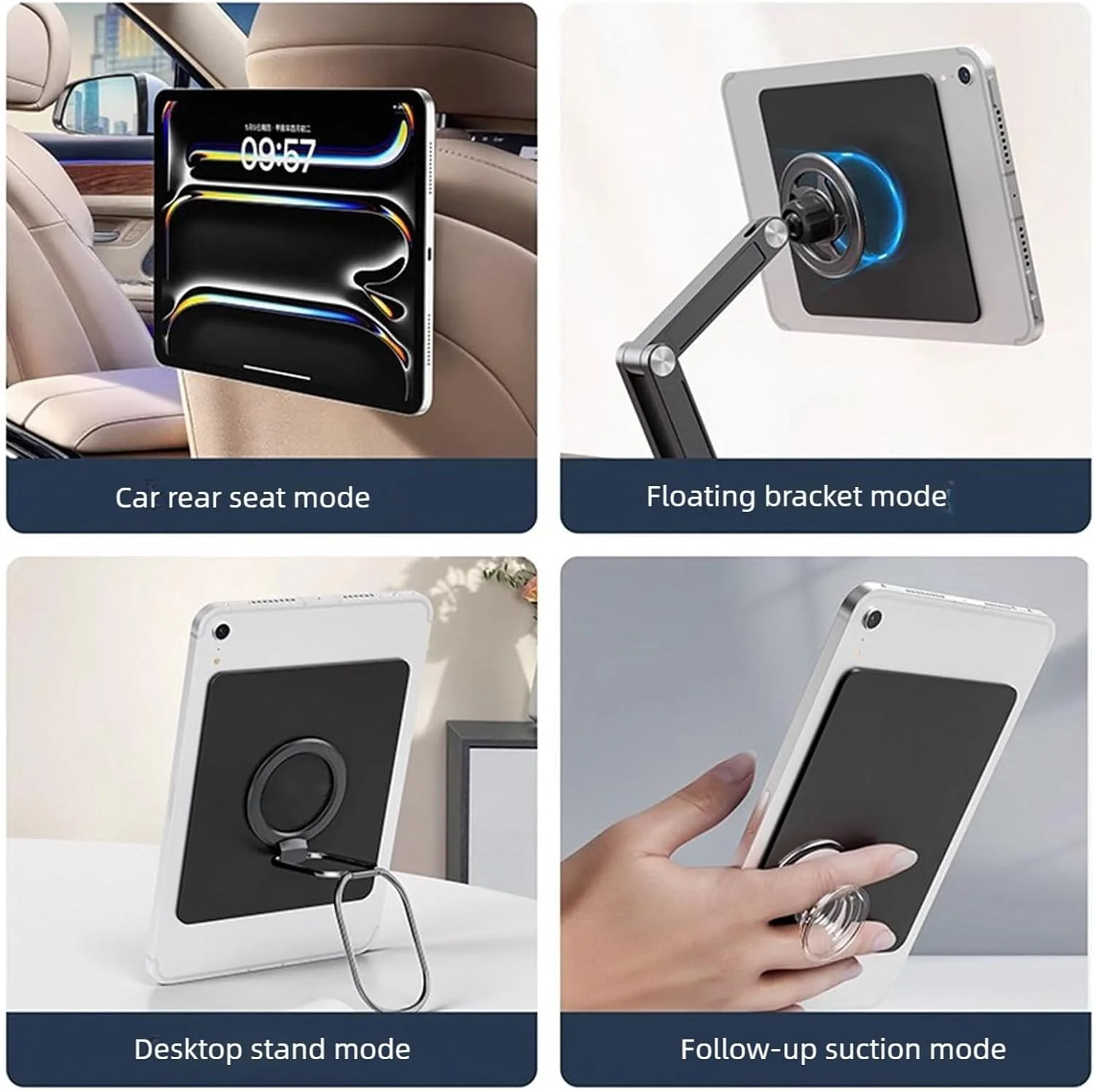 صفحه چسبی مغناطیسی چرمی برای تبلت‌ها و کتابخوان‌های الکترونیکی 7.5 تا 11 اینچی | لوازم جانبی چسبی برای نصب ایمن تبلت