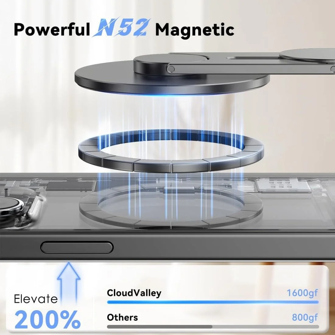 نگهدارنده مغناطیسی گوشی برای لپ تاپ، پایه نگهدارنده جانبی قابل تنظیم صفحه نمایش گوشی، زاویه چرخان، فوق العاده باریک و قابل حمل برای سری آیفون 15/14/13/12، پایه توسعه دهنده - نقره ای