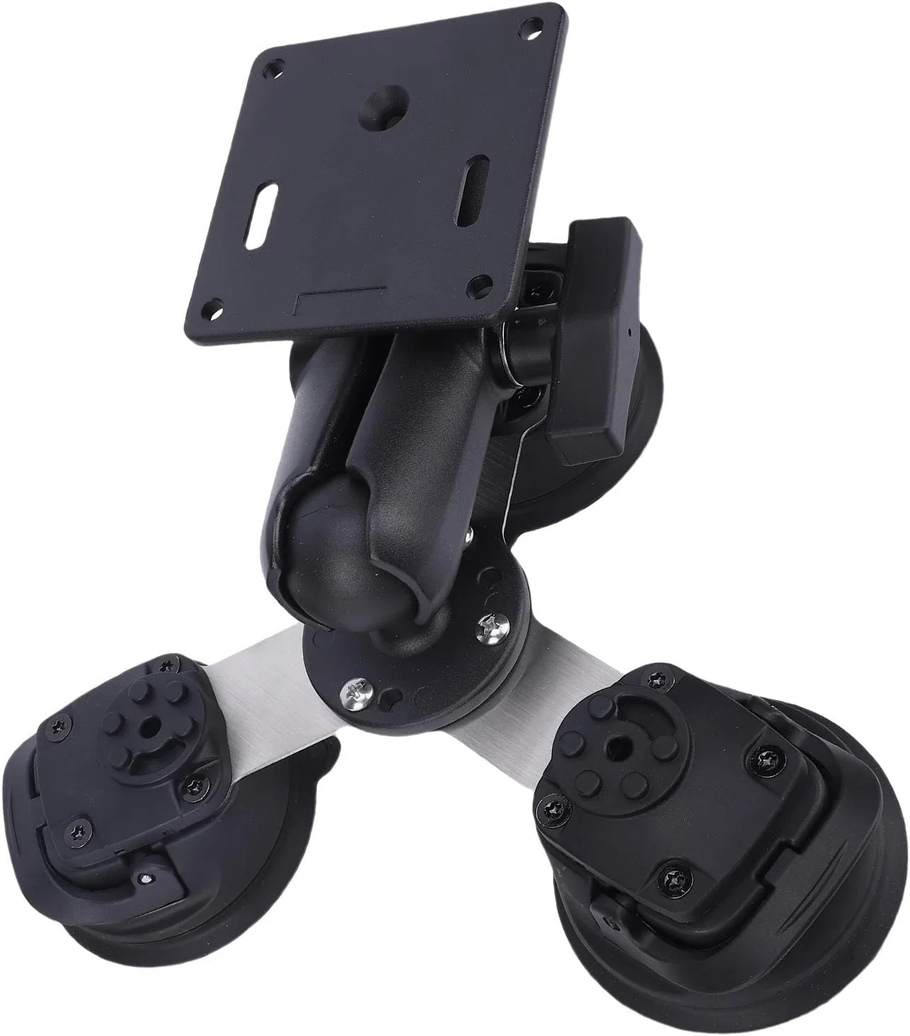 پایه تبلت با پایه مکنده، نگهدارنده تبلت آلیاژ آلومینیوم با قابلیت تحمل بار قوی و پایدار برای میز شیشه ای، چرخش زاویه 360 درجه قابل تنظیم