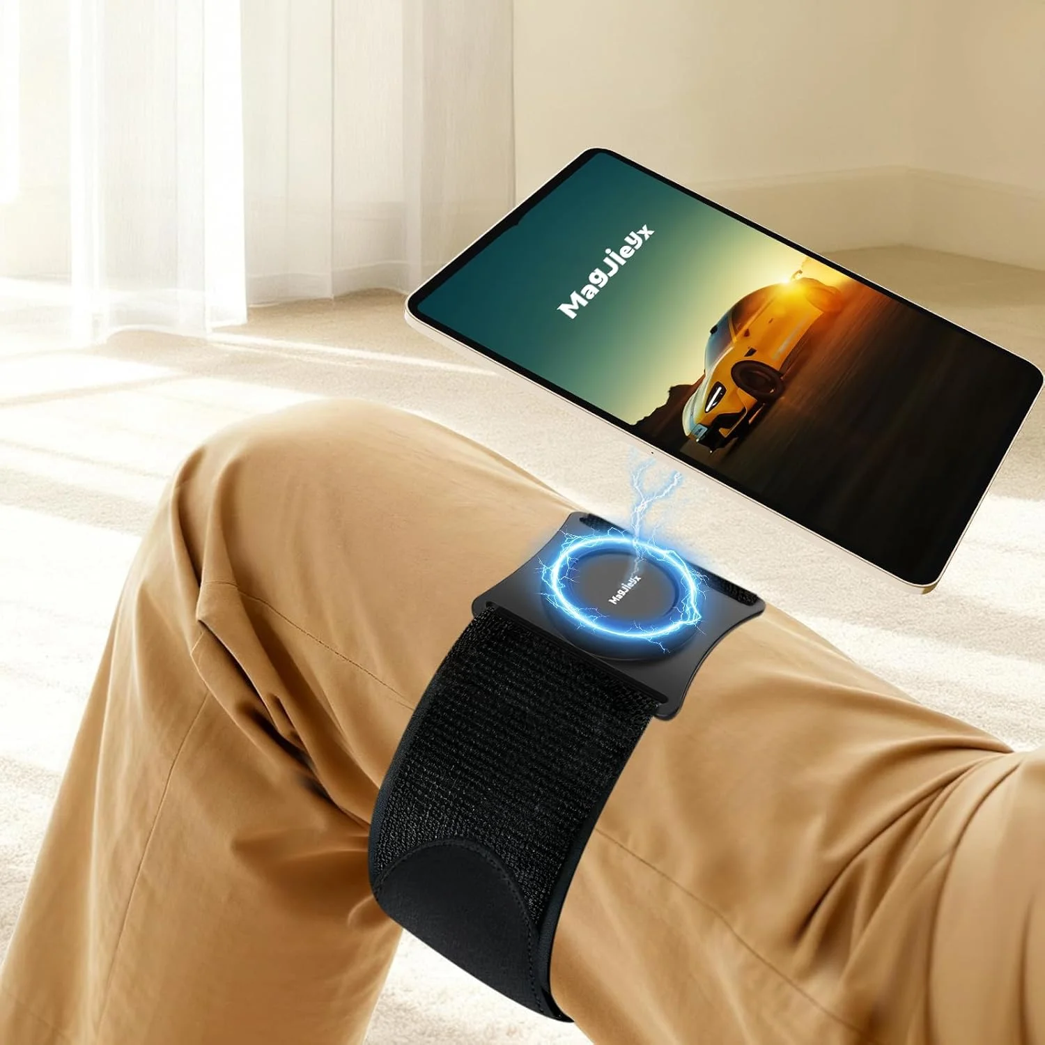 نگهدارنده مغناطیسی تبلت و گوشی، نگهدارنده زانو برای خلبان، مناسب برای آیپد، مینی، آیفون، هر گوشی هوشمند اندرویدی، هر تبلت، نگهدارنده یونیورسال آیپد