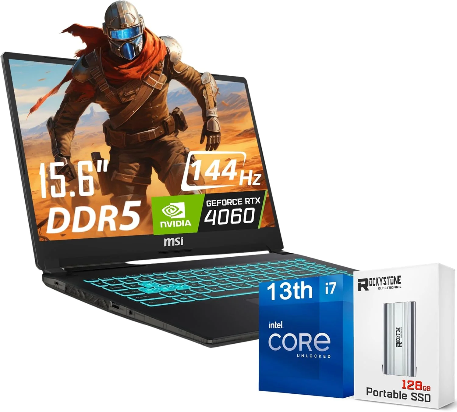 لپ تاپ گیمینگ ام اس آی Cyborg 15، نمایشگر 15.6 اینچی 144 هرتز FHD IPS، پردازنده Core i7-13620H (بزرگتر از i9-12900، 4.9 گیگاهرتز)، کارت گرافیک GeForce RTX 4060، کیبورد با نور پس زمینه، وب کم، صدای Nahimic، ویندوز 11 هوم، خاکستری (32 گیگابایت رم DDR5 | 1 ترابایت SSD)