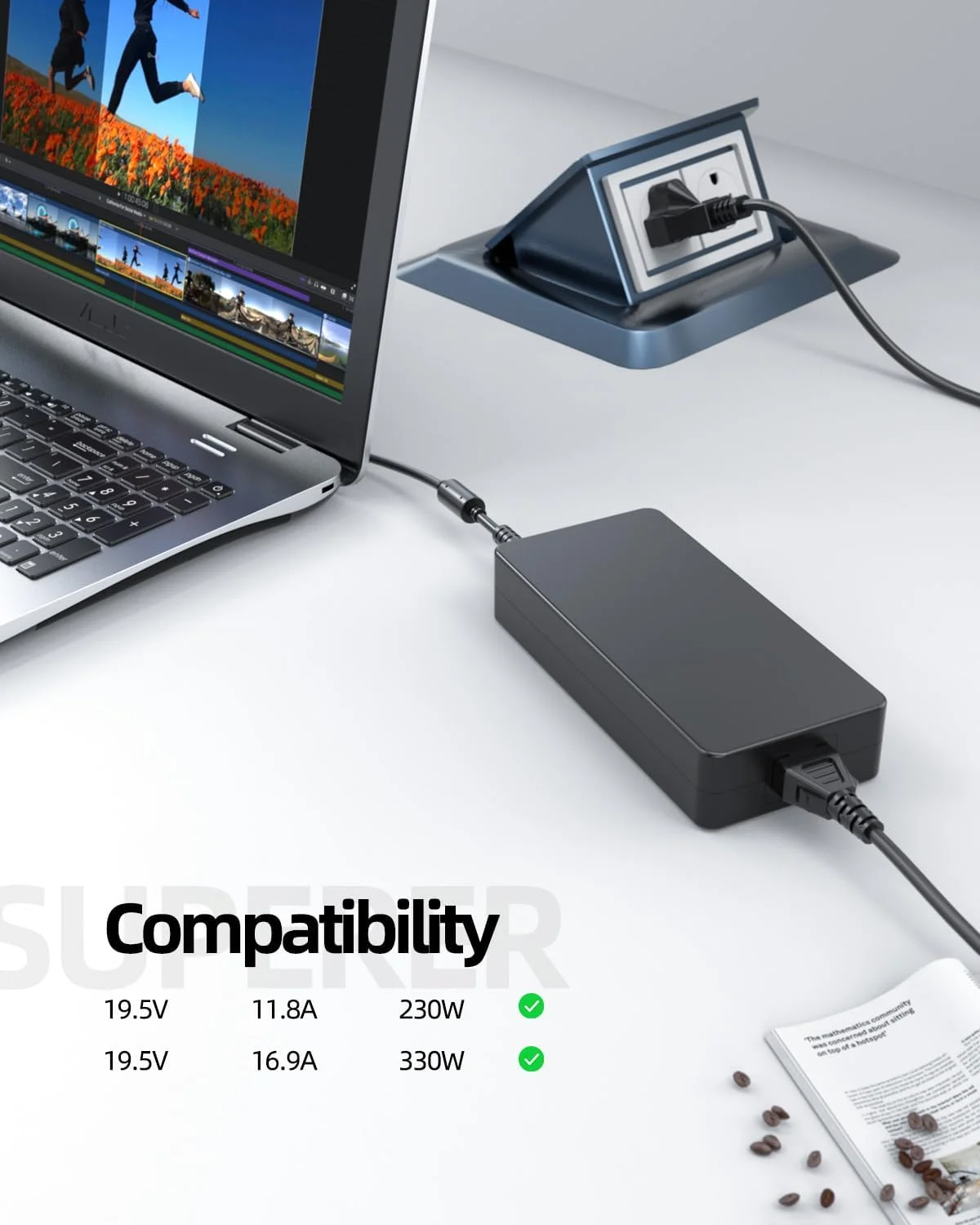 شارژر 330 واتی AC مناسب برای MSI Trident 3 GT63 GT75 GT73VR GT75VR GT83 GT83VR WT75، مناسب برای Vortex W25 G25 GT80 GT80S، مناسب برای لپ تاپ Titan SLI 4K PRO X711 P775DM3G