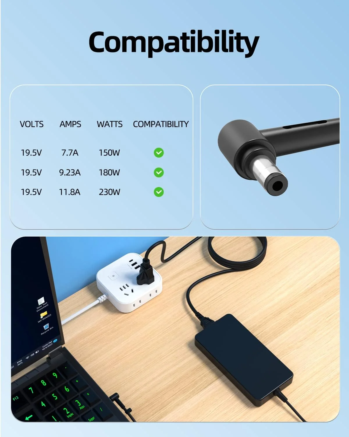 شارژر 230 وات 180 وات AC مناسب برای MSI GS65 GS75 GE72MVR GE62MVR P65 WS65 WS75 سیم برق آداپتور