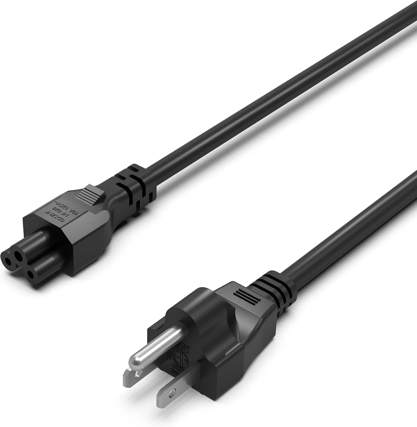 کابل برق 3 پین C5 سوپرر 1.8 متری، کابل برق AC جایگزین سازگار با لپ تاپ، تلویزیون، مانیتور، پرینتر و اسکنر دل، اچ پی، لنوو، توشیبا، ایسر، ایسوس، ام اس آی، ال جی، سامسونگ و سونی - دارای گواهی ETL