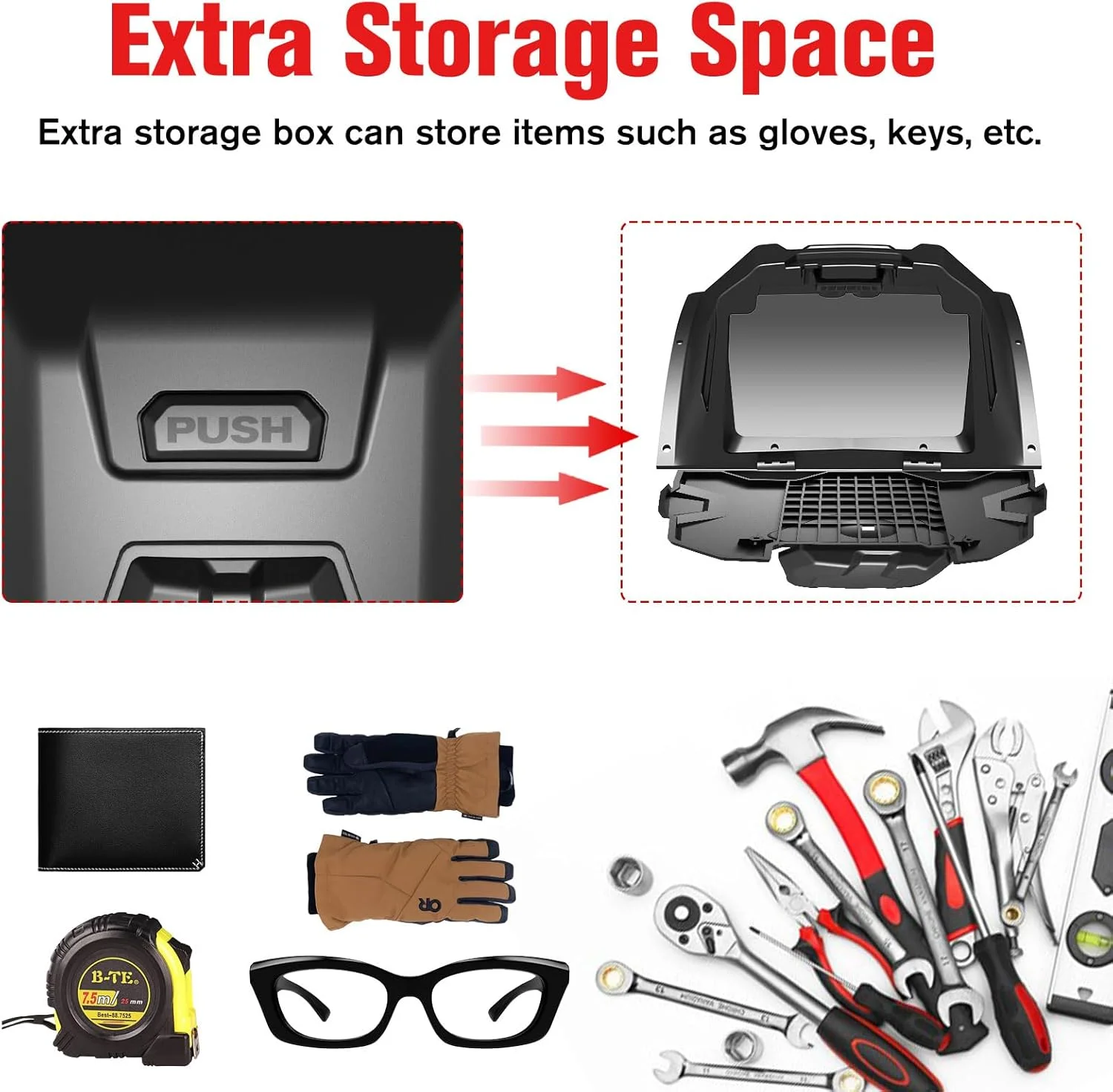 نگهدارنده تبلت و تلفن برای Polaris Xpedition XP/ADV 2024+، پایه نگهدارنده دستگاه الکترونیکی با جعبه ذخیره سازی برای Polaris Xpedition XP/XP 5/ADV/ADV 5 2024+