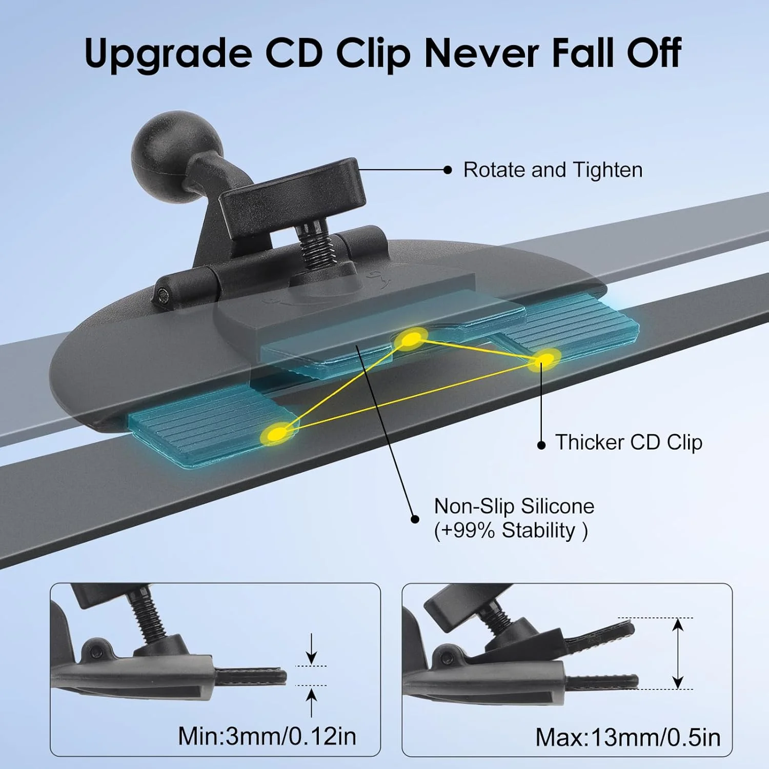 پایه نگهدارنده یونیورسال 2 در 1 Linkstyle برای خودرو، سازگار با شکاف CD، مناسب برای دستگاه‌های 4.7 تا 12.9 اینچی، مشکی