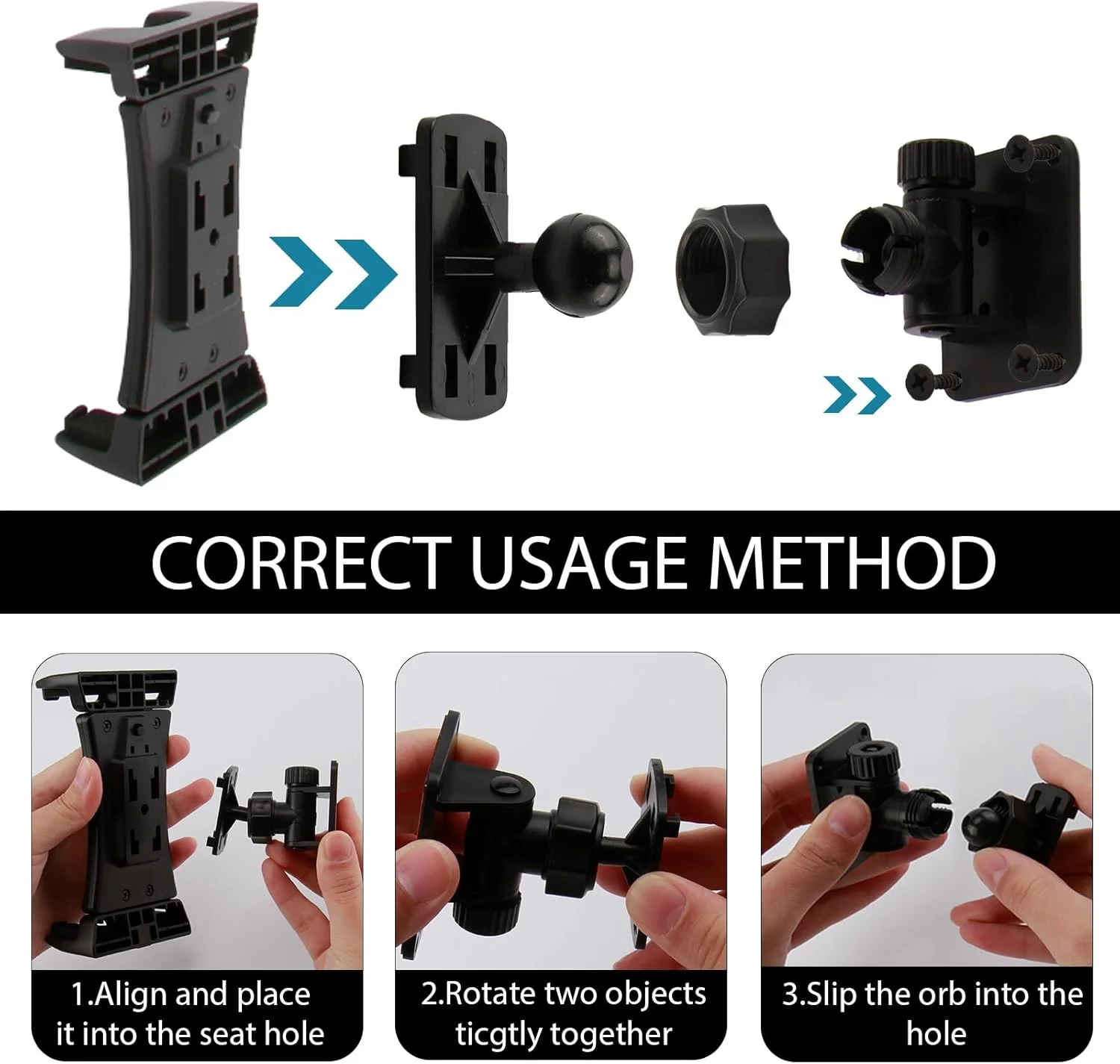 پایه دیواری تبلت یونیورسال با قابلیت چرخش 360 درجه مناسب تبلت/کتابخوان الکترونیکی/گوشی هوشمند 4.5 تا 13.5 اینچی، پایه تبلت پیچ دار برای آیپد، کیندل فایر اچ دی، گلکسی تب، تلفن، کتابخوان الکترونیکی