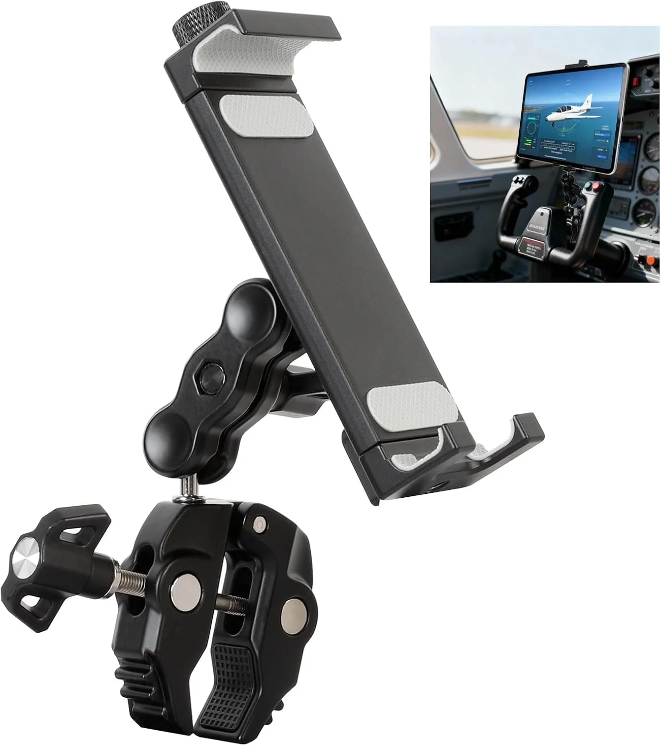 پایه نگهدارنده تبلت از جنس آلیاژ آلومینیوم برای قایق، گیره قابل تنظیم 360 درجه برای آیپد پرو 13/12.9/11، ایر/مینی، گلکسی تب، آیفون، دستگاه های 4-13 اینچی