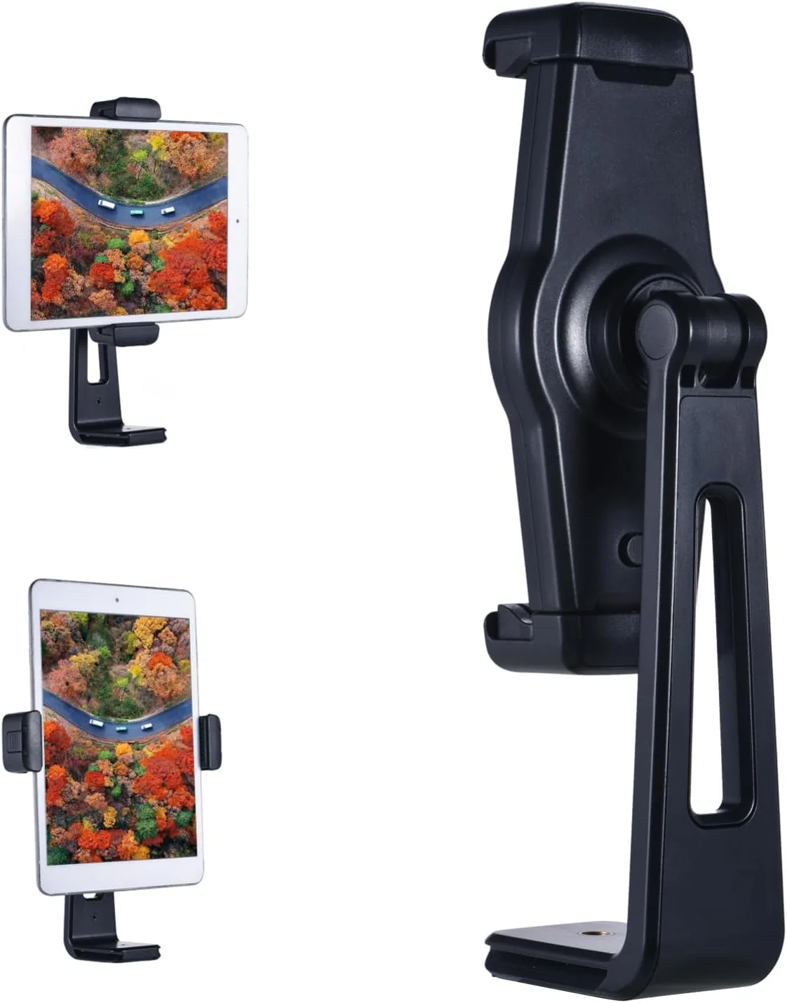 نگهدارنده تبلت یونیورسال Labymos با گیره تبلت قابل تنظیم و سوراخ پیچ 1/4 اینچی و دو پایه نور سرد جایگزین برای Air/Mini/Pro