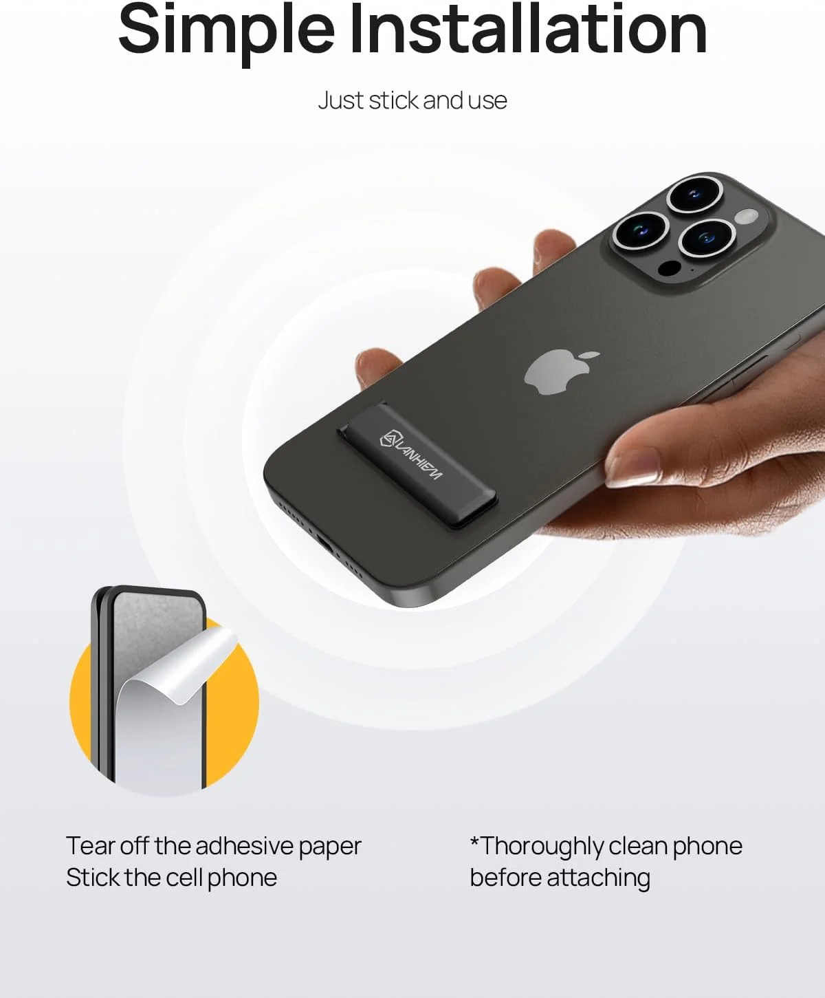 نگهدارنده پشتی گوشی موبایل Lanhiem [چسبندگی قوی] افقی عمودی چند زاویه ای قابل استفاده برای نگه داشتن تلفن های همراه و سایر اشیاء