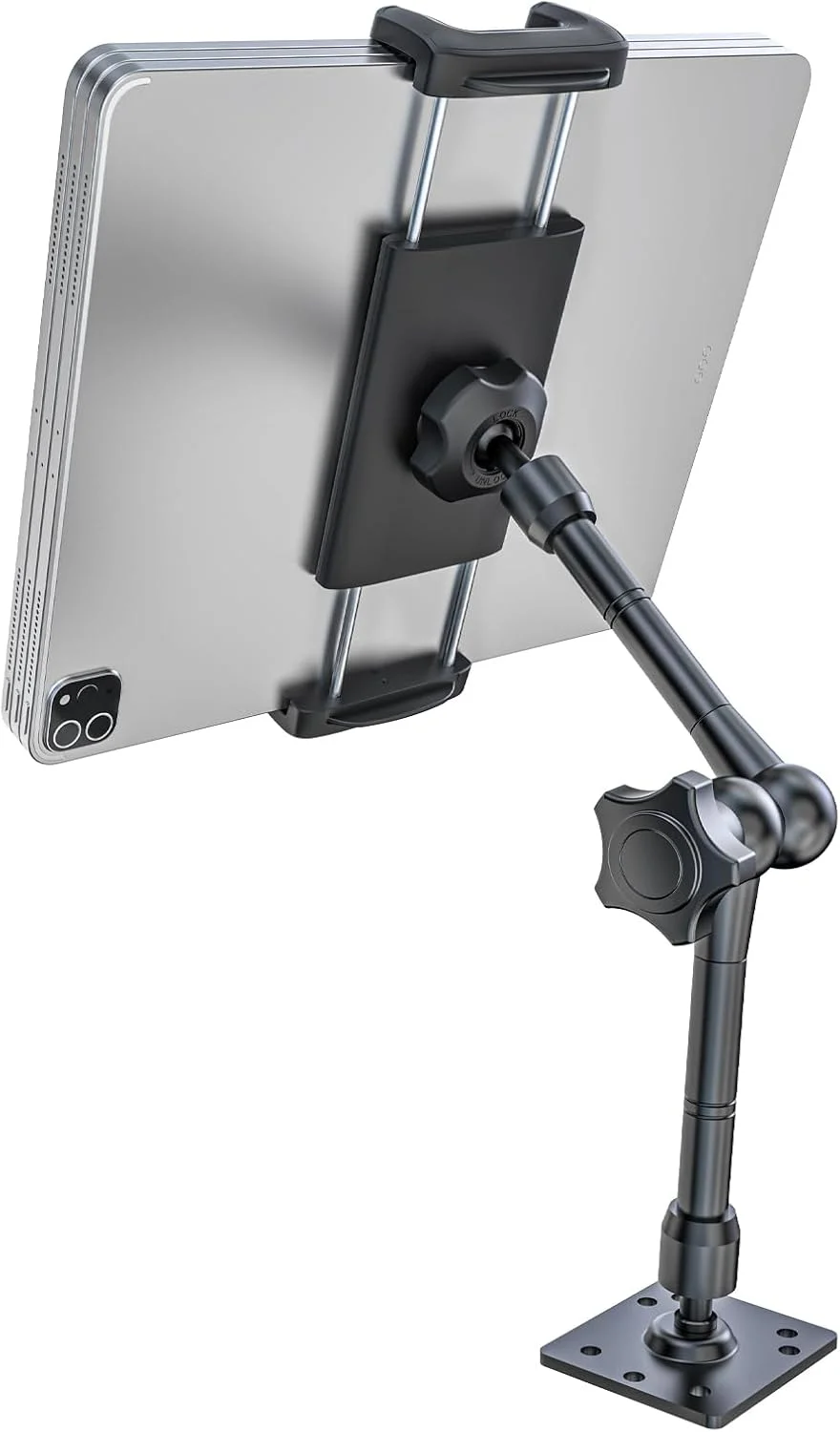 پایه نگهدارنده تبلت فلزی با قابلیت نصب از طریق سوراخکاری، نگهدارنده تبلت داشبورد سنگین با بازوهای قابل تنظیم، مناسب برای کامیون/ون/دیوار/میز، سازگار با آیپد، آیفون و تبلتهای 4.7 تا 13 اینچی پایه نگهدارنده تبلت فلزی با قابلیت نصب از طریق سوراخکاری، نگهدارنده تبلت داشبورد سنگین با بازوهای قابل تنظیم، مناسب برای کامیون/ون/دیوار/میز، سازگار با آیپد، آیفون و تبلتهای 4.7 تا 13 اینچی