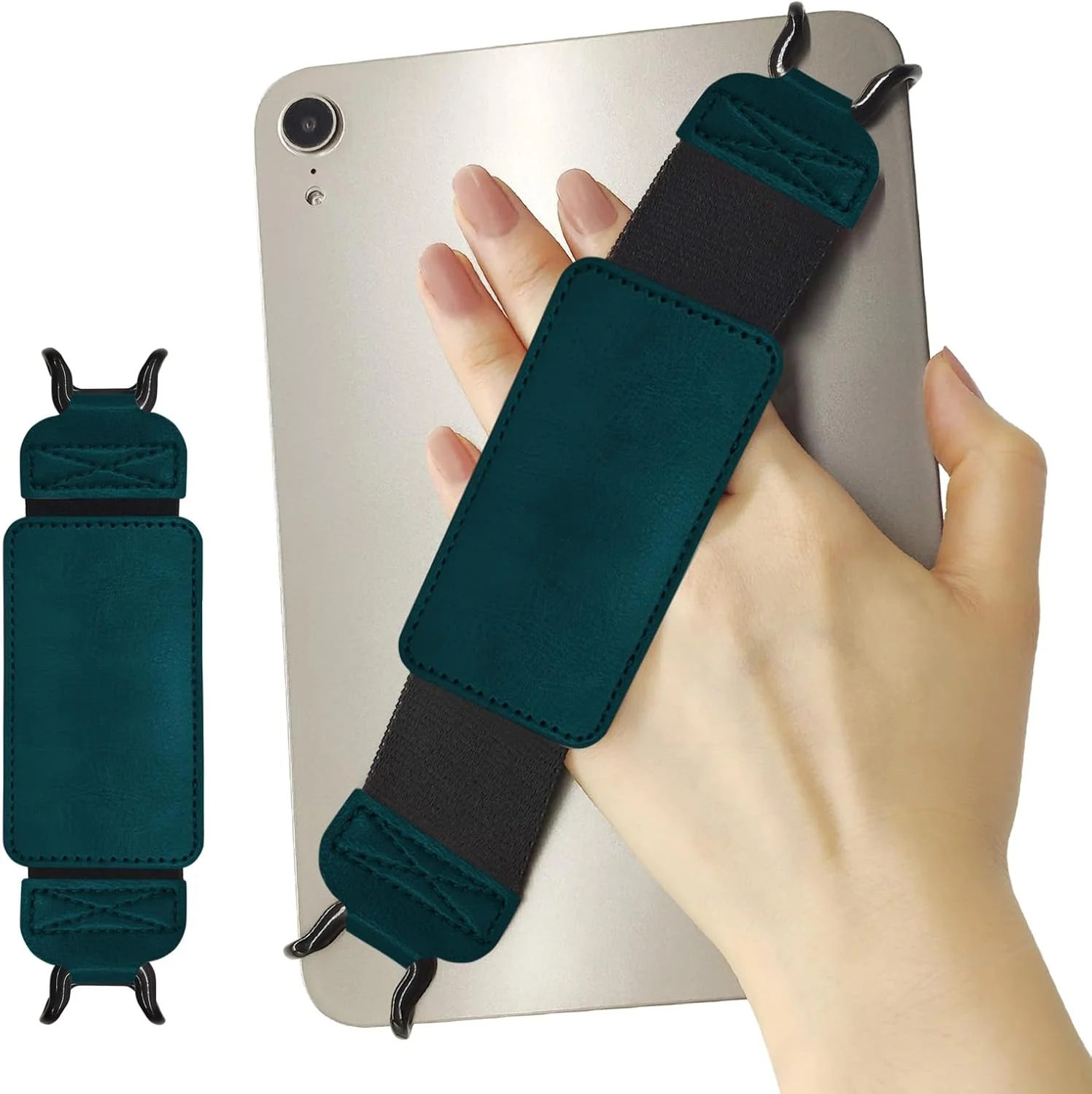 نگهدارنده بند دستی چرمی برای تبلت/آیپد 6.5-9.5 اینچی، دستگیره انگشتی برای آیپد پرو/آیپد ایر/Kindle Fire HD، بند دستی چند منظوره با کشش بالا، مشکی سبز نگهدارنده بند دستی چرمی برای تبلت/آیپد 6.5-9.5 اینچی، دستگیره انگشتی برای آیپد پرو/آیپد ایر/Kindle Fire HD، بند دستی چند منظوره با کشش بالا، مشکی سبز