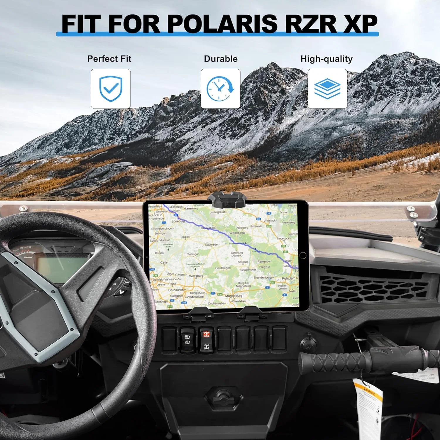 پایه تبلت برای RZR XP 1000/Turbo/RZR Trail، نگهدارنده دستگاه الکترونیکی تلفن تبلت GPS با جعبه ذخیره سازی برای Polaris RZR XP 1000 XP4 Turbo/RZR Trail 900 S 2019-2023 لوازم جانبی