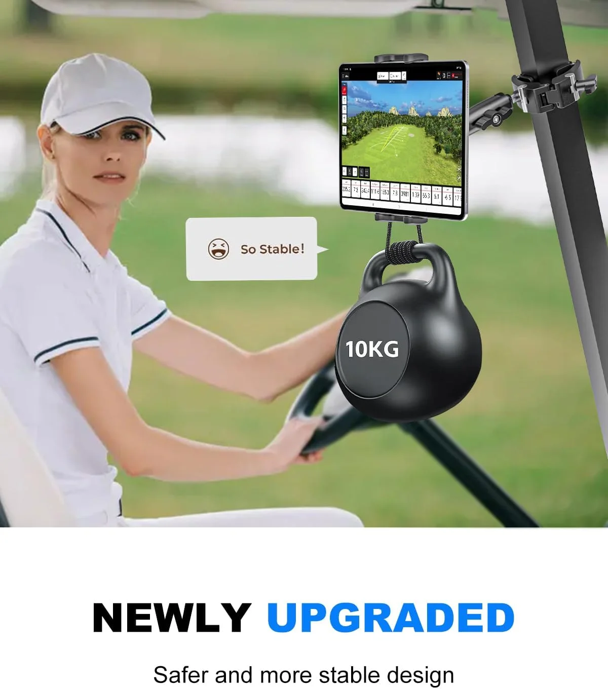 نگهدارنده تبلت گیره ای برای لوله های مربعی و گرد، پایه فلزی سنگین تبلت برای گاری گلف، تراکتور، بیل مکانیکی، بولدوزر، لودر، جرثقیل، لیفتراک، قایق، مناسب برای دستگاه های 4-13 اینچی