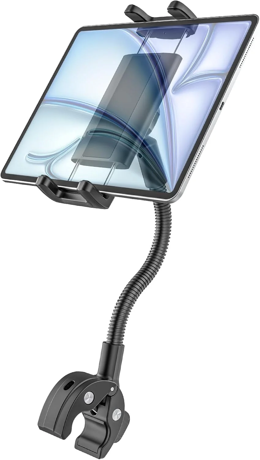نگهدارنده تبلت گردن غازی برای ویلچر، کالسکه، قایق، پایه میکروفون، تردمیل، دوچرخه ثابت، گیره فرمان دوچرخه، سازگار با آیپد پرو ایر مینی، تبلت های گلکسی، تبلت های 4.7 تا 12.9 اینچی نگهدارنده تبلت گردن غازی برای ویلچر، کالسکه، قایق، پایه میکروفون، تردمیل، دوچرخه ثابت، گیره فرمان دوچرخه، سازگار با آیپد پرو ایر مینی، تبلت های گلکسی، تبلت های 4.7 تا 12.9 اینچی