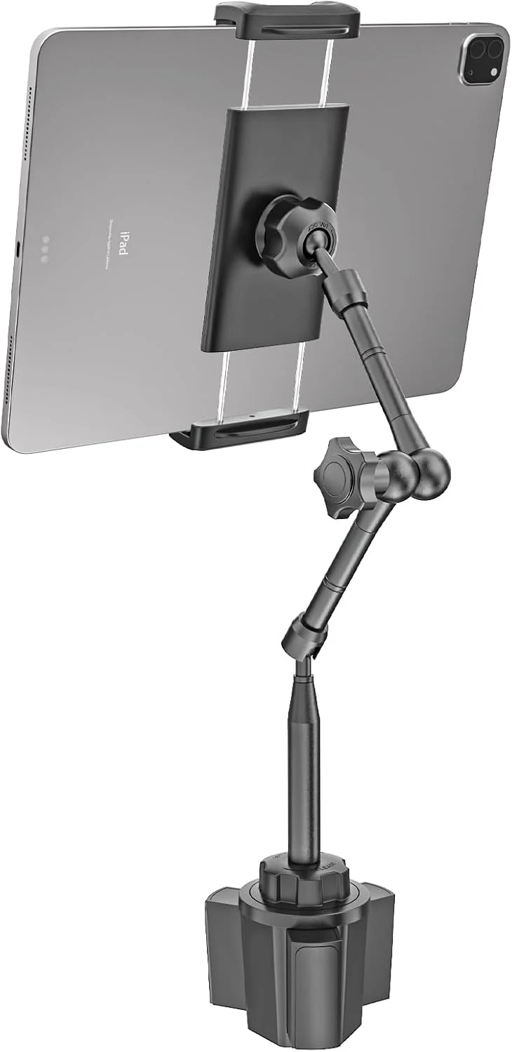 پایه تبلت فلزی سنگین برای جا لیوانی خودرو، پایه تبلت جا لیوانی با بازوی جادویی و تنظیم با یک لمس، مناسب برای خودرو، شاسی بلند، کامیون، سازگار با آیپد پرو ایر مینی، آیفون، زد فولد، دستگاه های 4 تا 13 اینچی پایه تبلت فلزی سنگین برای جا لیوانی خودرو، پایه تبلت جا لیوانی با بازوی جادویی و تنظیم با یک لمس، مناسب برای خودرو، شاسی بلند، کامیون، سازگار با آیپد پرو ایر مینی، آیفون، زد فولد، دستگاه های 4 تا 13 اینچی
