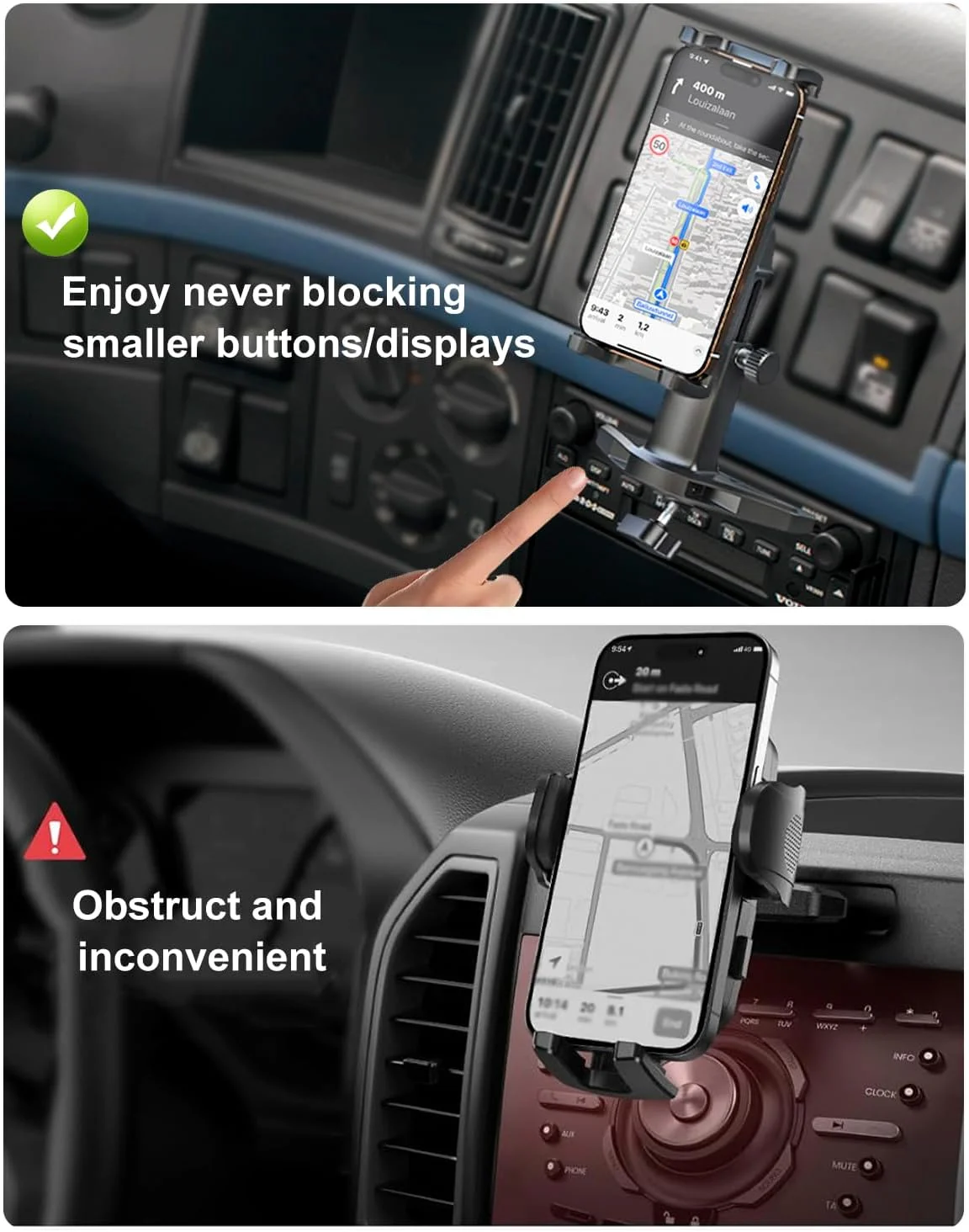 پایه تبلت برای دریچه CD خودرو [نصب بدون آسیب] نگهدارنده تبلت پخش کننده CD با قابلیت تنظیم ارتفاع برای خودرو، کامیون، سازگار با آیپد پرو 12.9 ایر مینی، گلکسی تب، آیفون 16 15، زد فولد 6 5