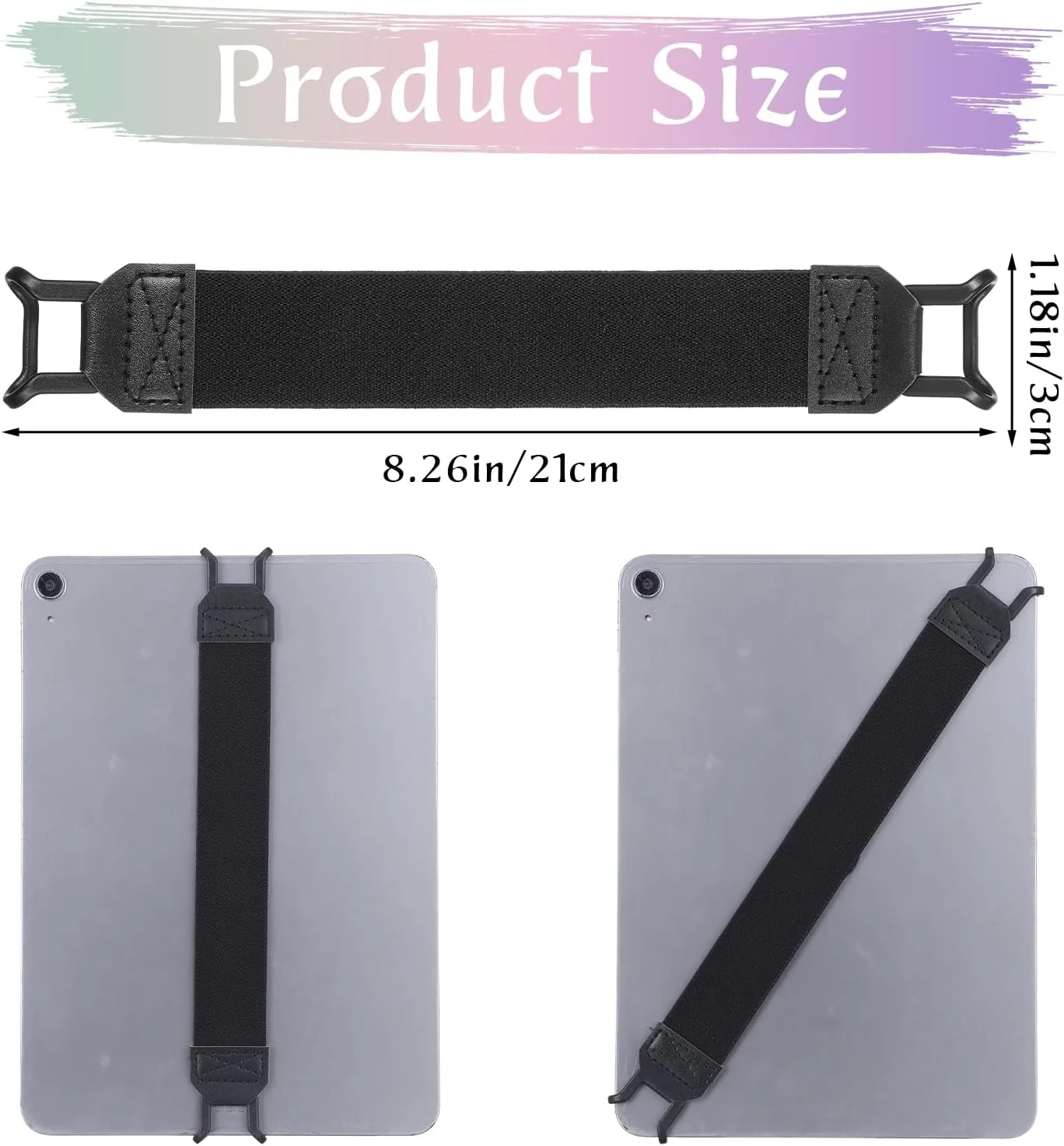 نگهدارنده بند دستی ایمنی تبلت، 2 عدد دستگیره جهانی با نوارهای الاستیک