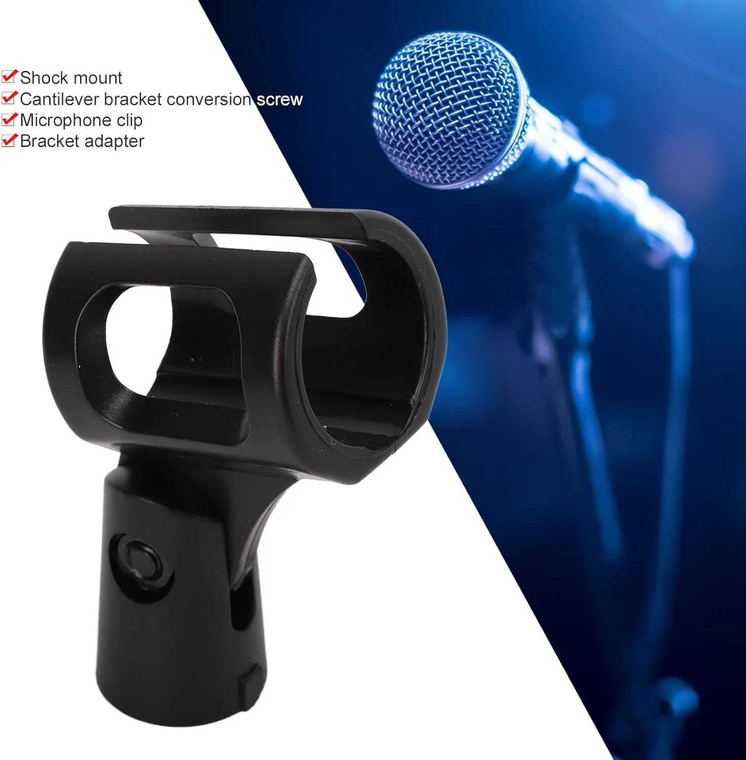 پایه میکروفون چند منظوره بزرگ Kikumi R8، نگهدارنده میکروفون استیج جهانی، دارای گیره/نگهدارنده، گیره/نگهدارنده بی سیم